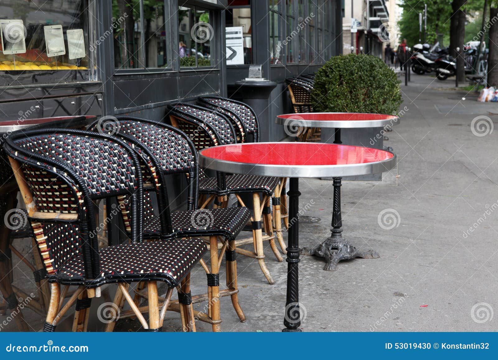 Coffee Terrace With Tables And Chairs Paris Stock Photo Image Of