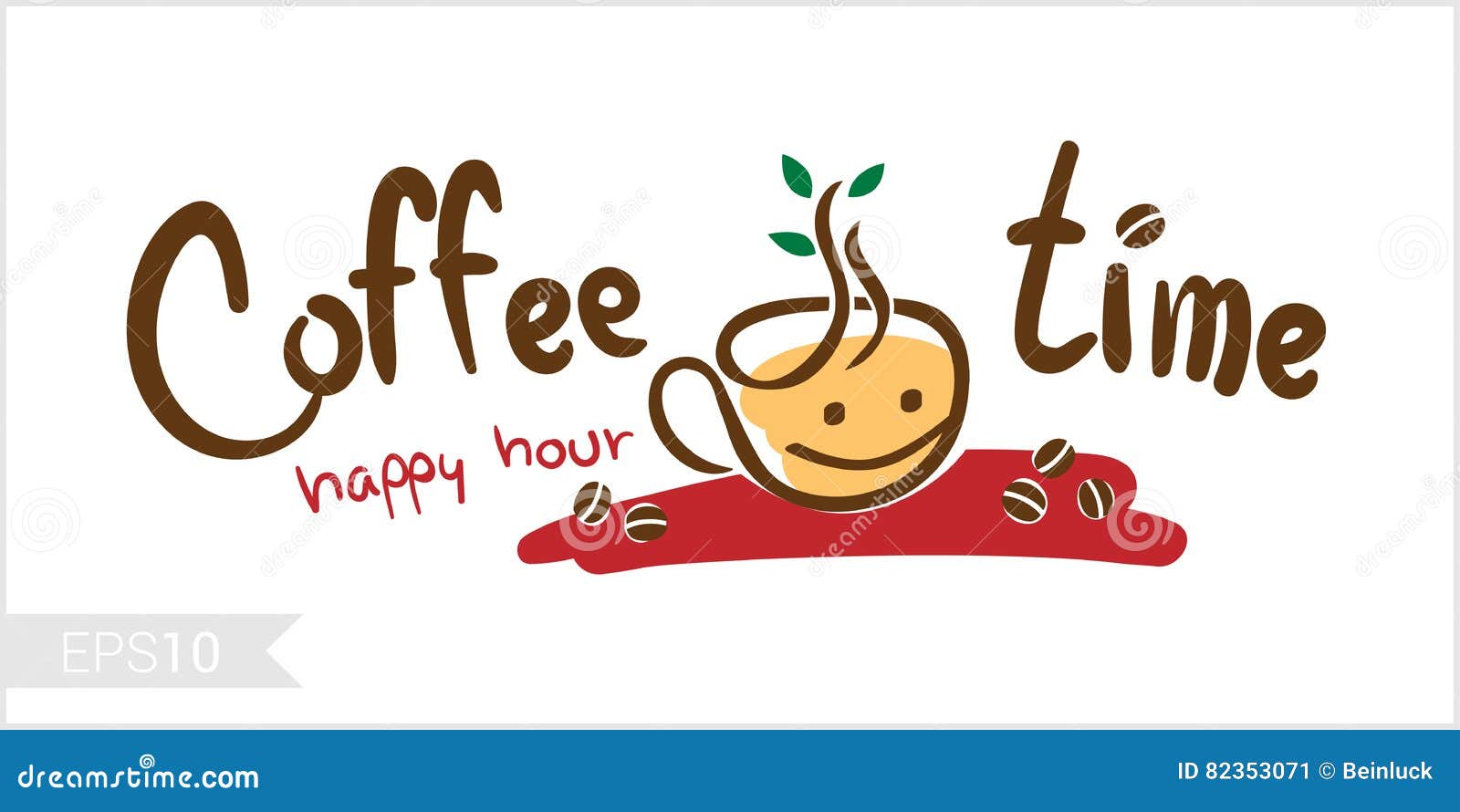 coffee time, happy hour  for badge, label, identity