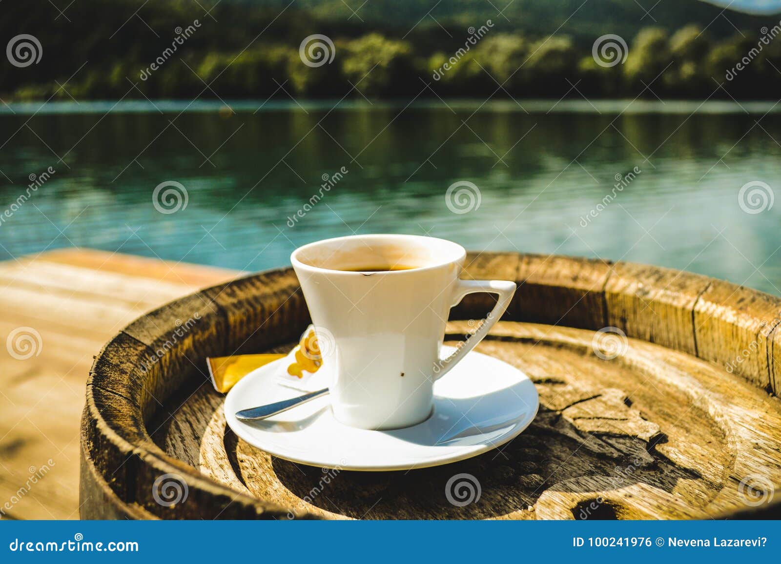 Coffee time stock photo. Image of vintage, river, retro 100241976