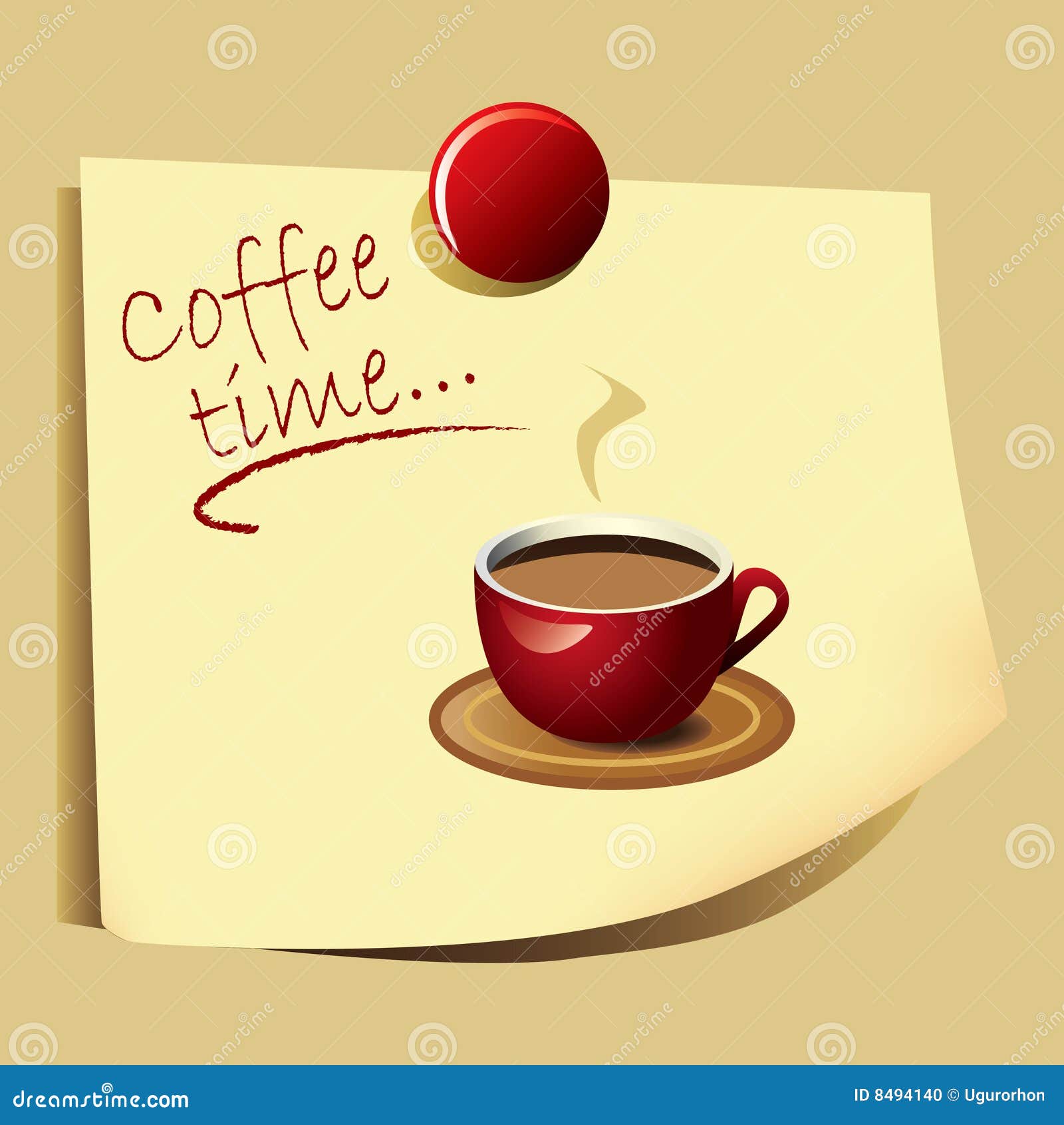 Coffee Time Note EPS Vector Stock Vector Illustration of schedule