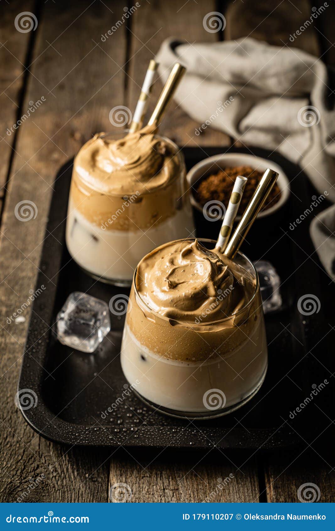 Coffee Trend Dalgona Coffee, Whipped Instant Coffee Stock Image Image of drink, table 179110207