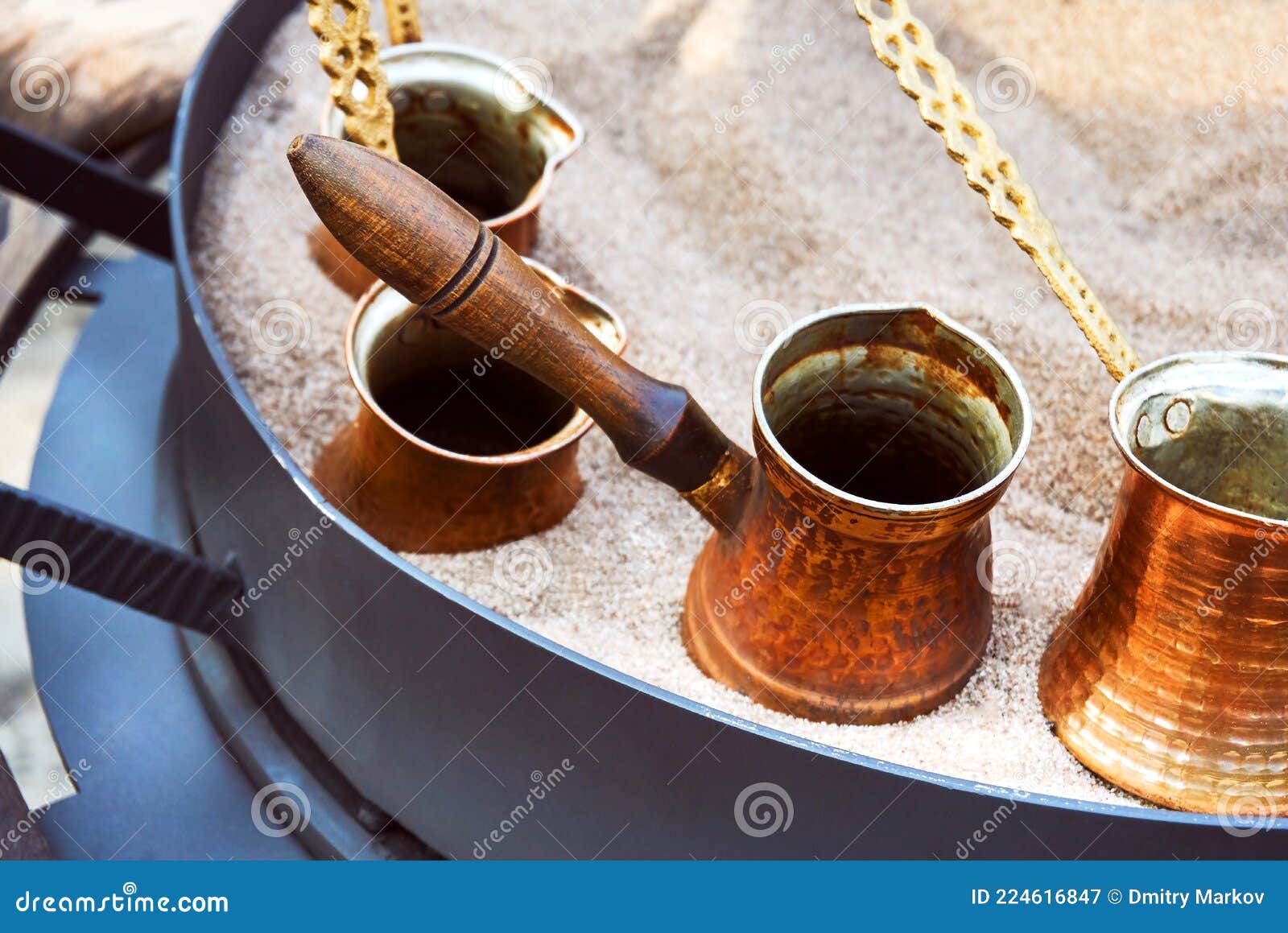 Coffee Turks. Making Coffee in the Sand Stock Image Image of pattern