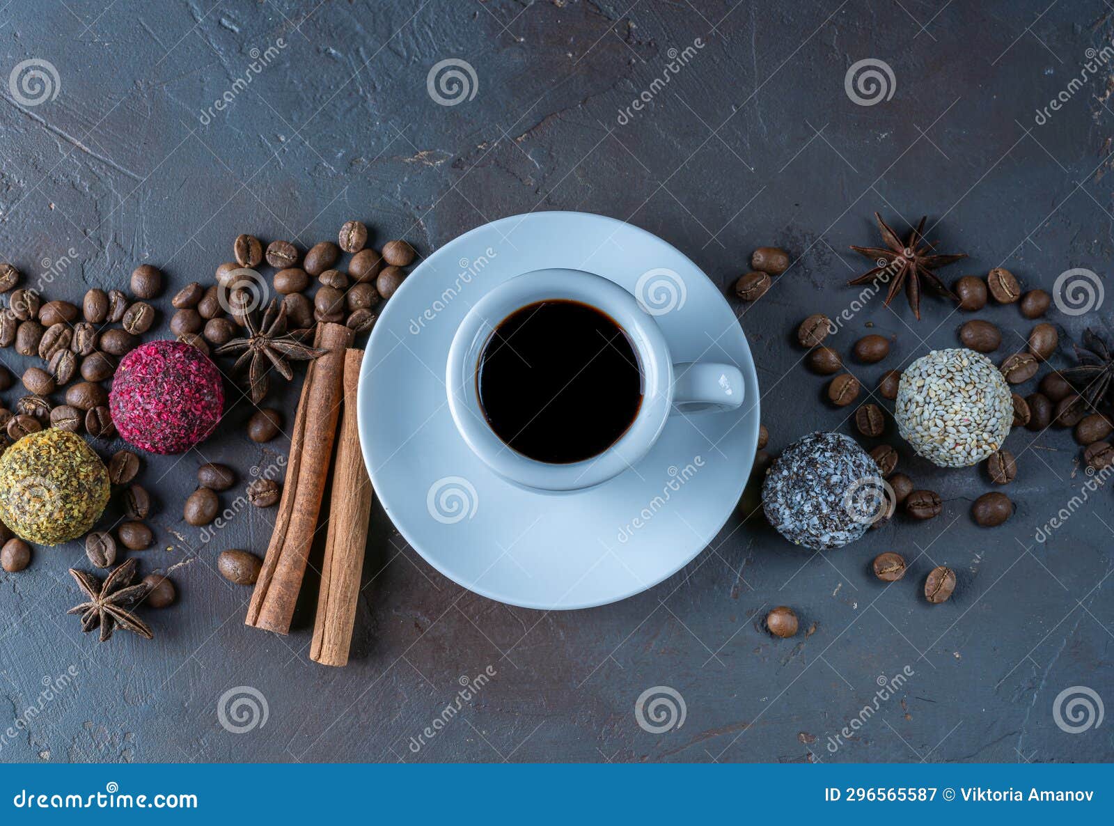 Coffee with Vegetarian Sweets without Gluten and Sugar Stock Image
