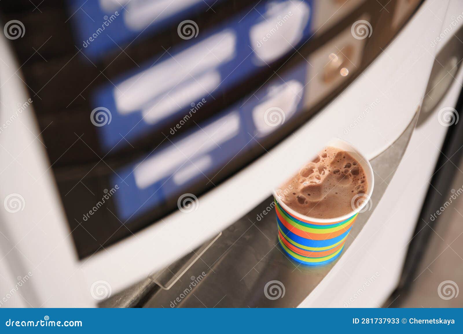 Coffee Vending Machine with Paper Cup on Drip Tray Stock Image Image of drip, background