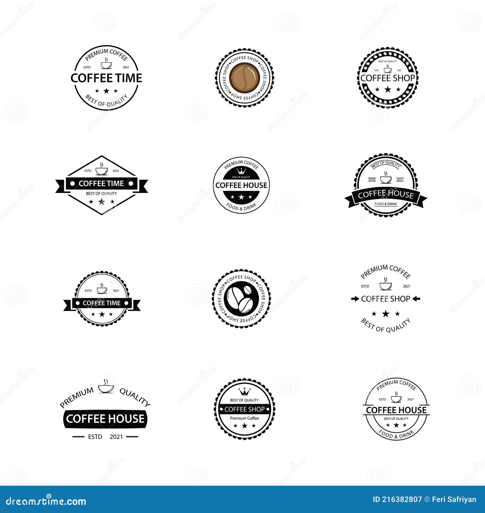 Coffee vintage icon pack stock vector. Illustration of graphic 216382807