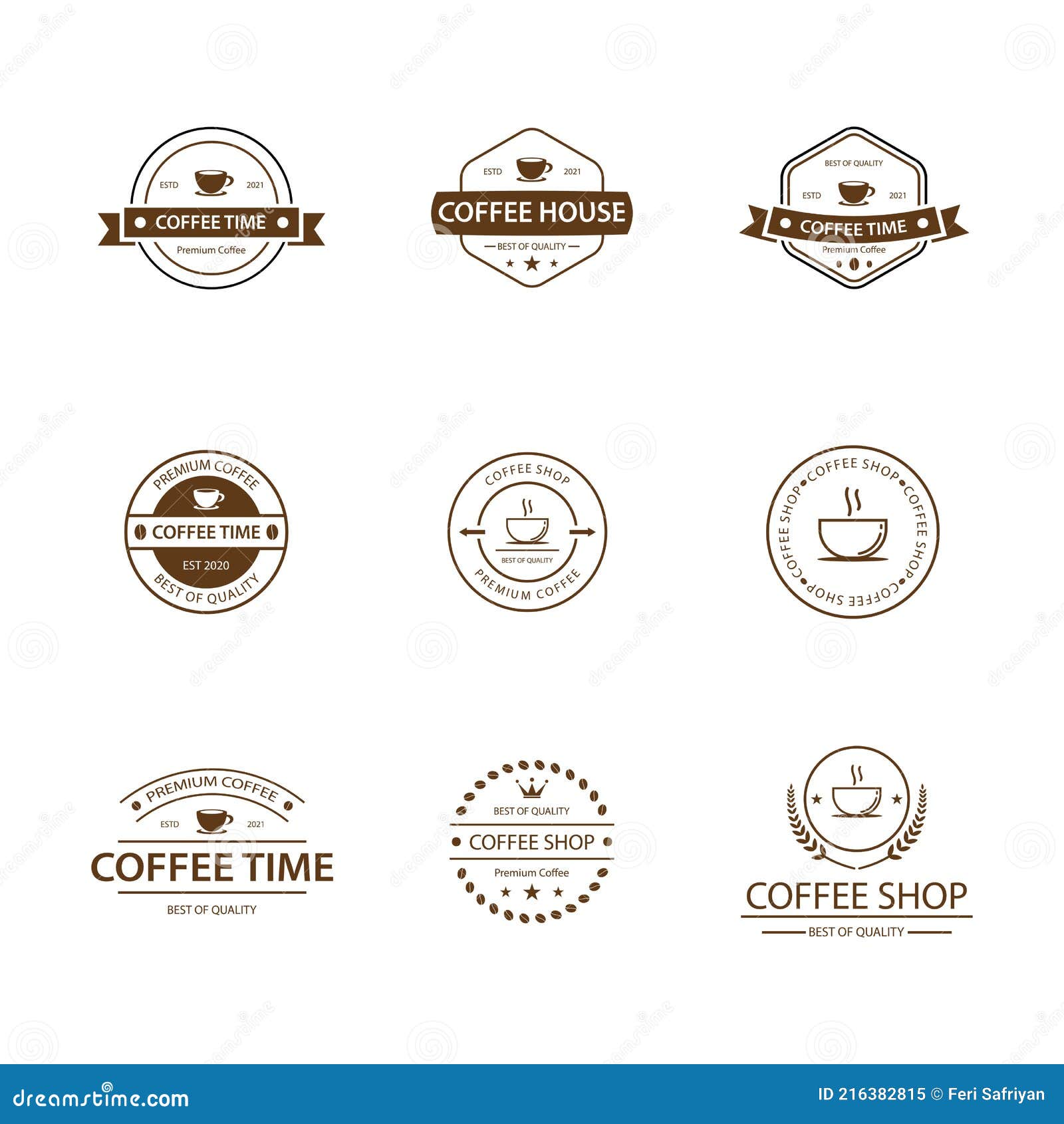 Coffee vintage icon pack stock vector. Illustration of eatery 216382815