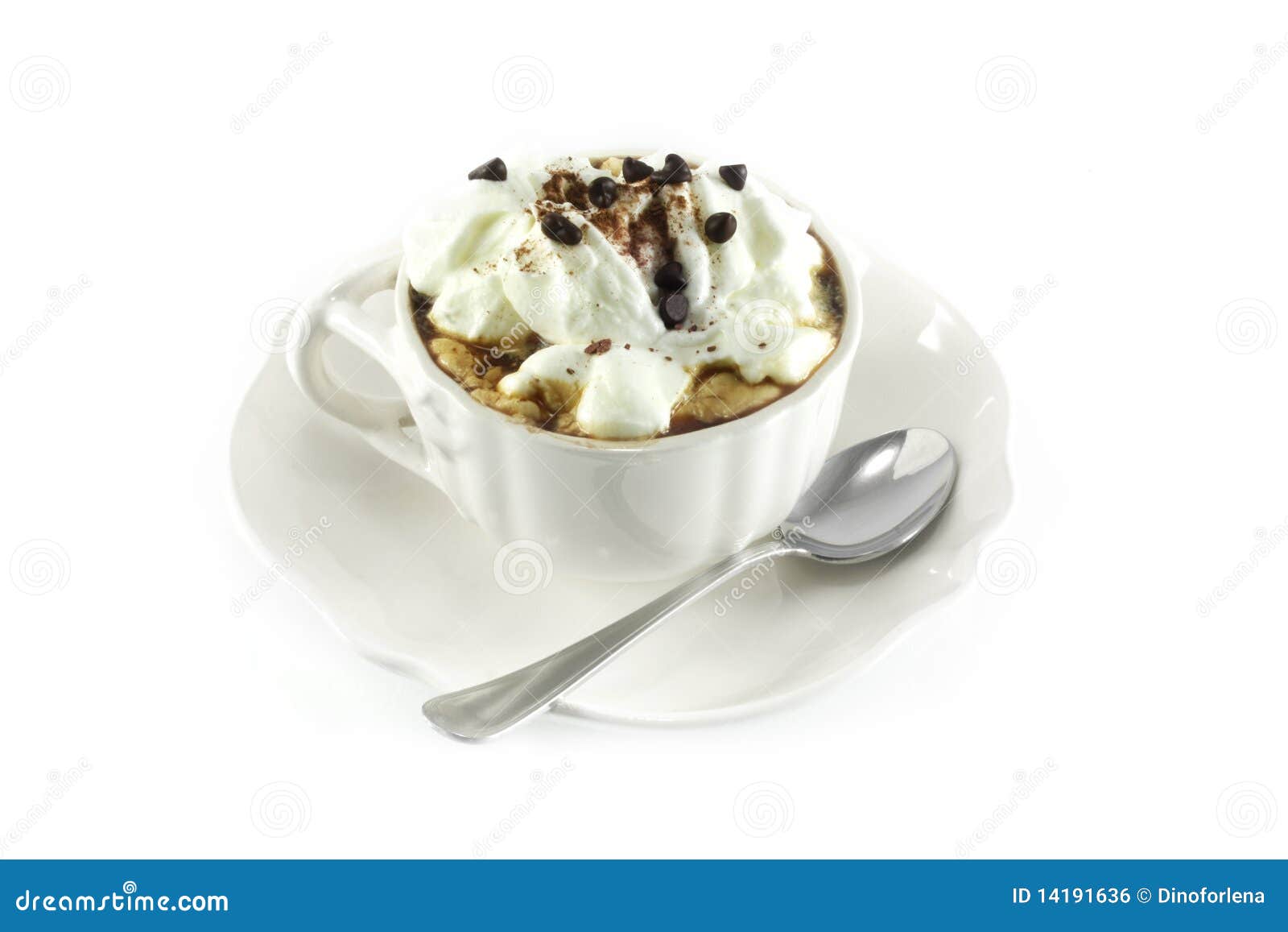 Coffee with Whipped Cream and Chocolate Stock Photo Image of beverage