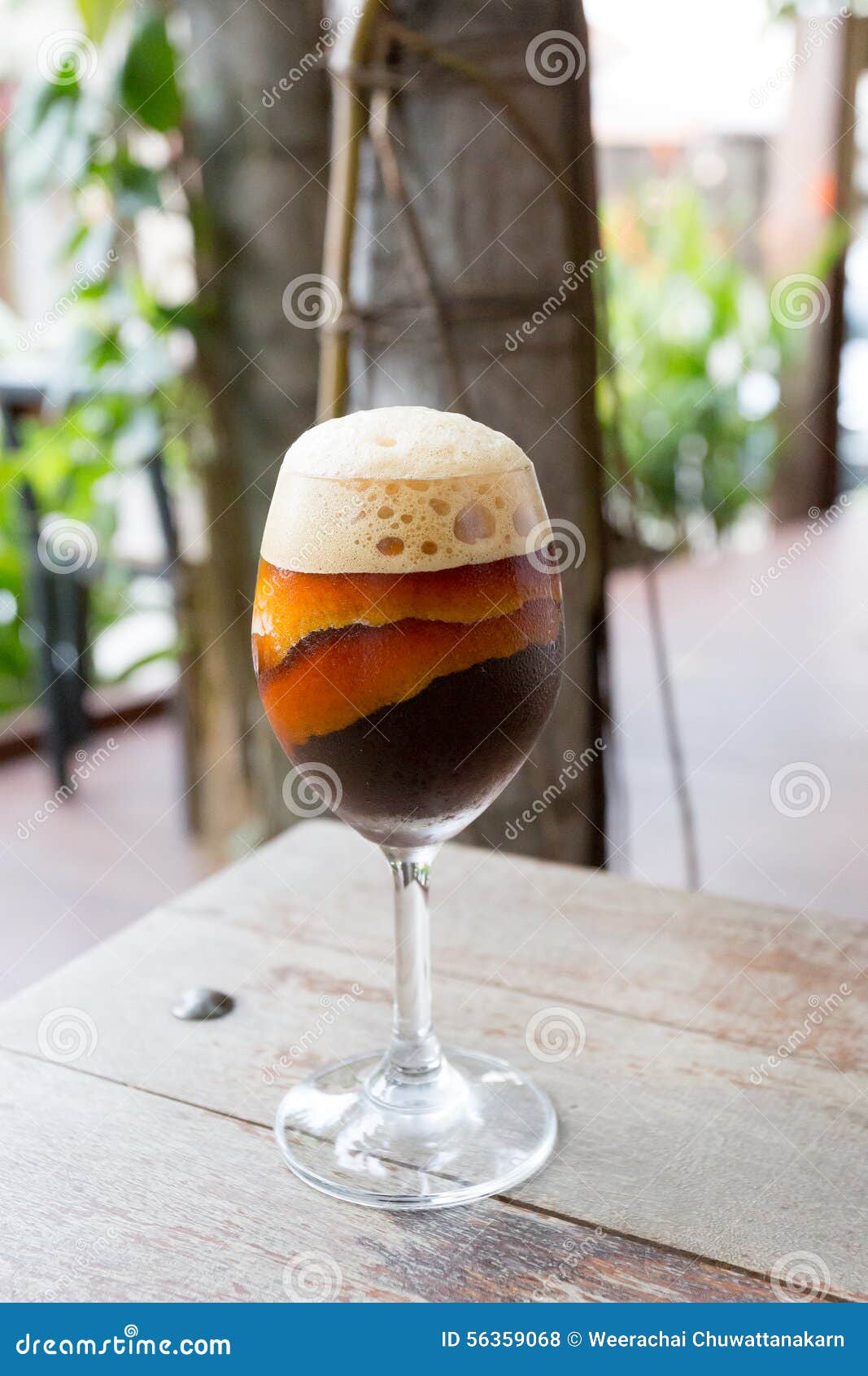 Coffee in Wine Glass with Orange Shell Stock Photo Image of flesh