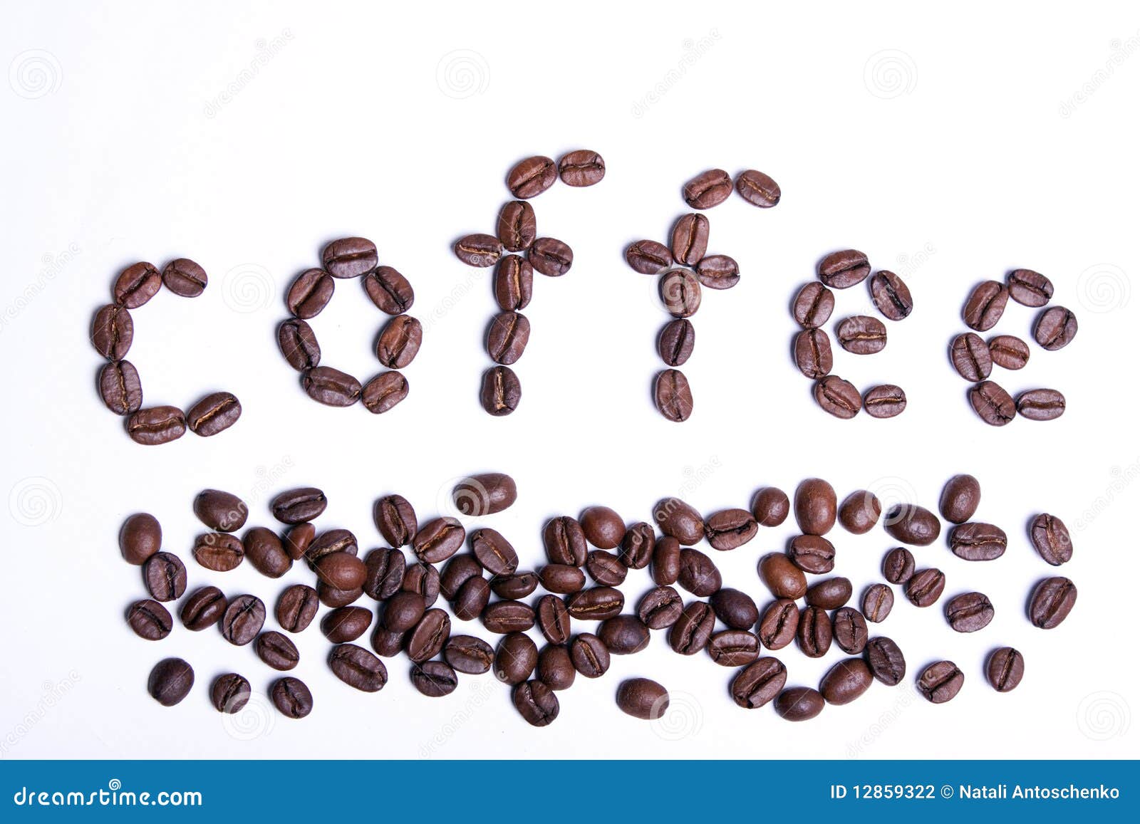Coffee Word Written From Coffee Beans. Stock Photo Image of brown