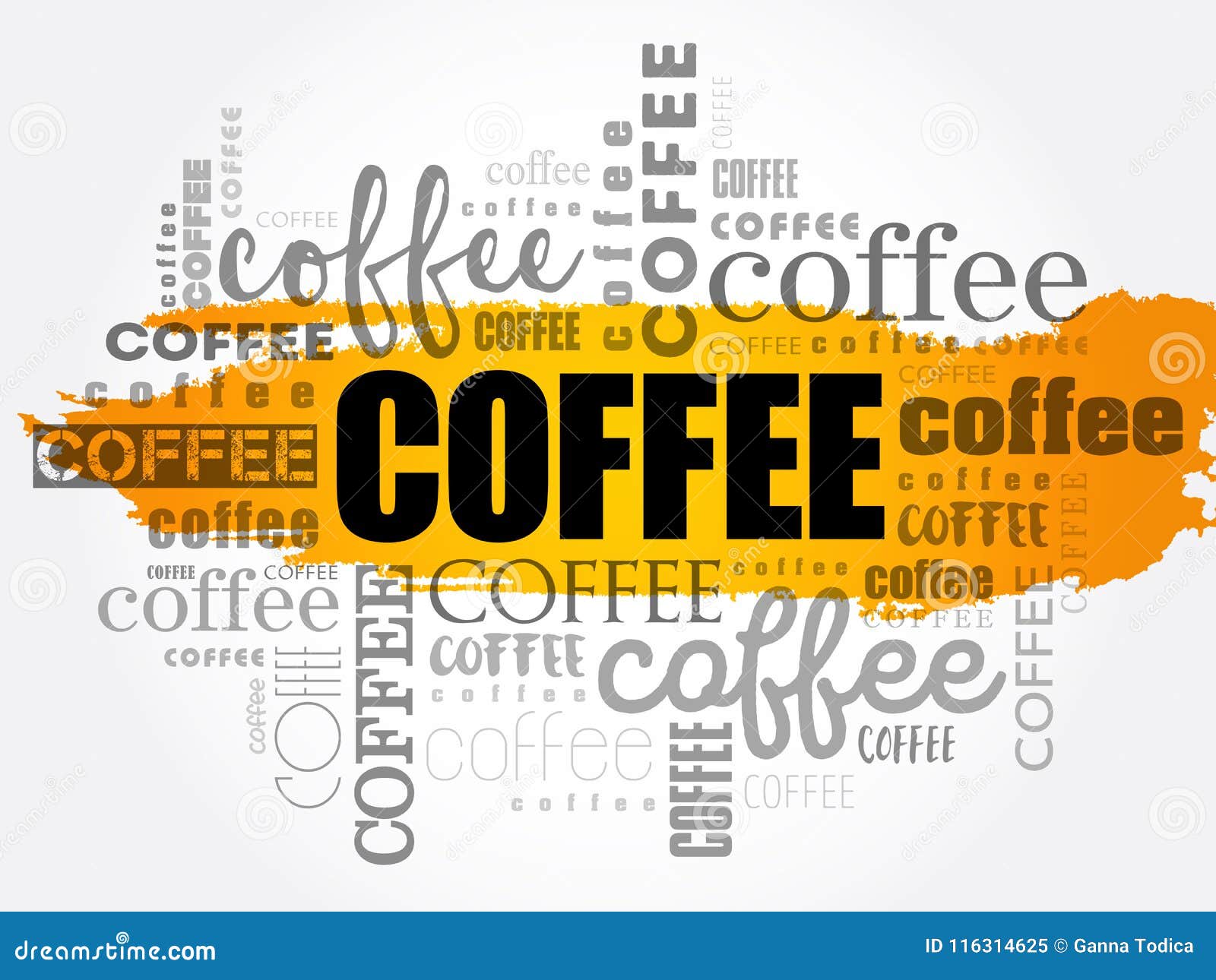 Coffee words cloud collage stock illustration. Illustration of black