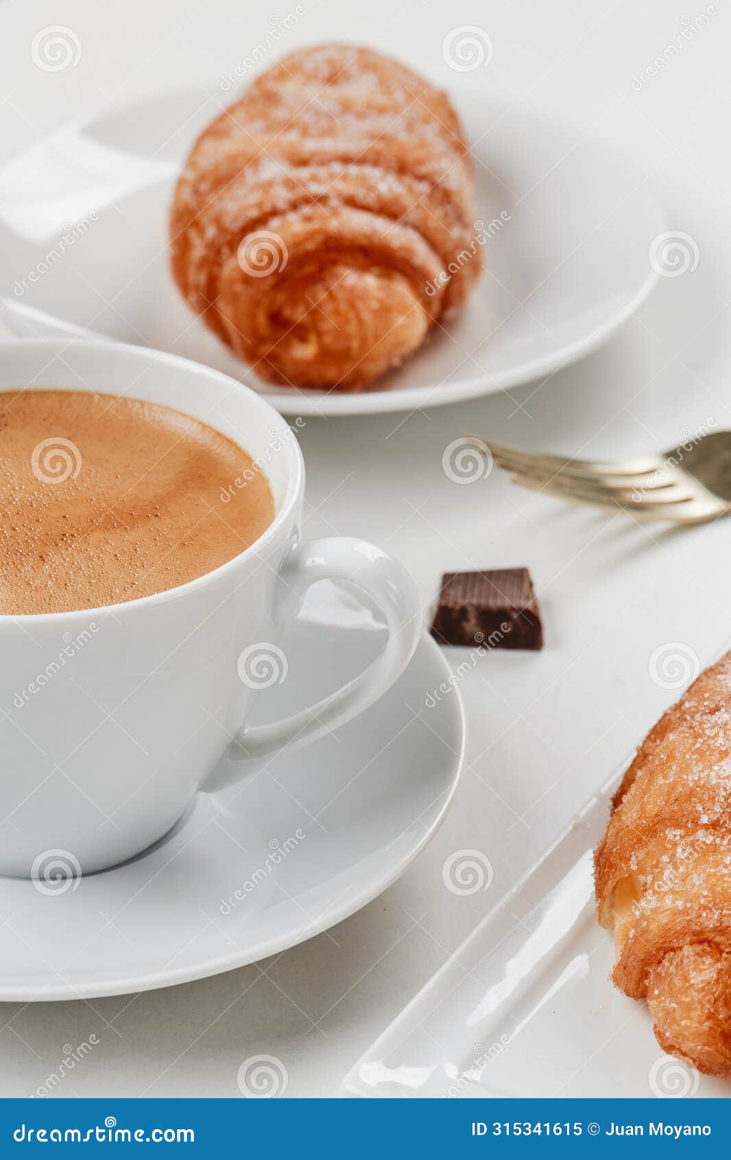 coffee and xuixos typical of catalonia, spain