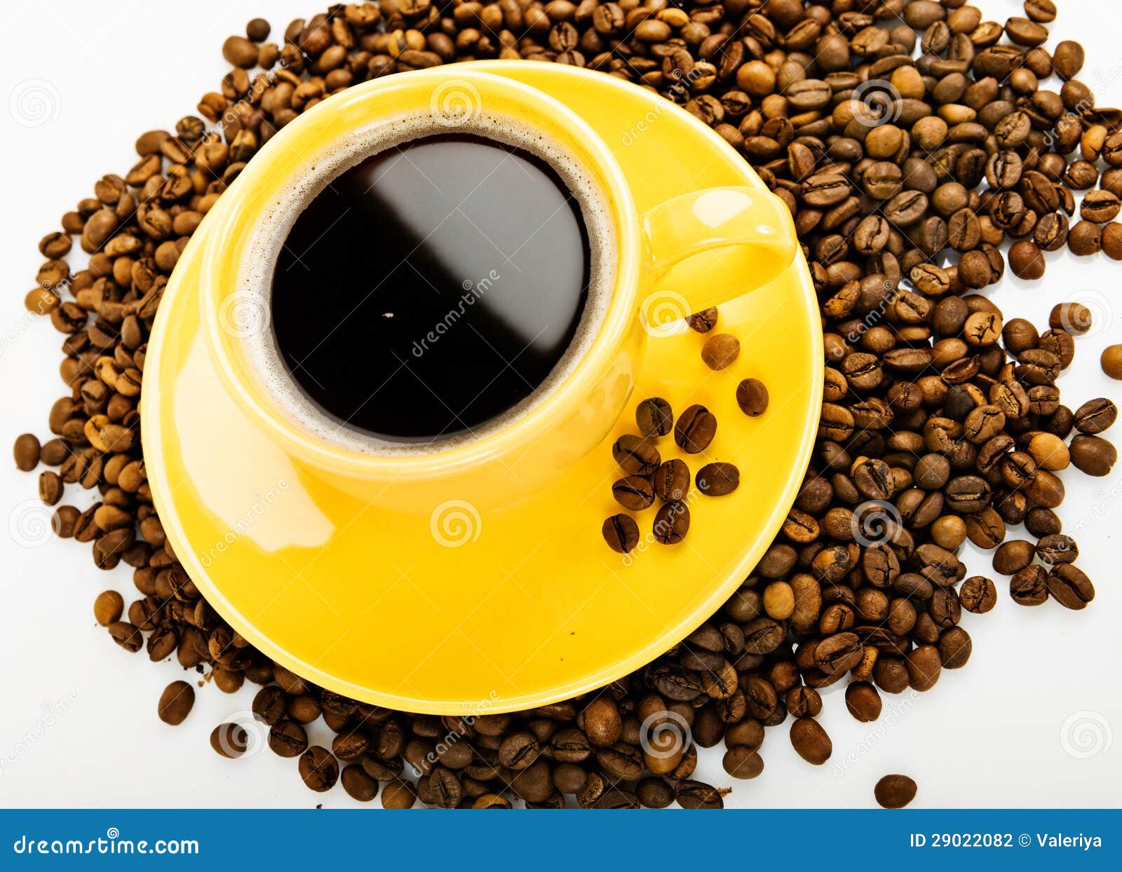 Coffee in yellow cup stock photo. Image of brew, beverage 29022082