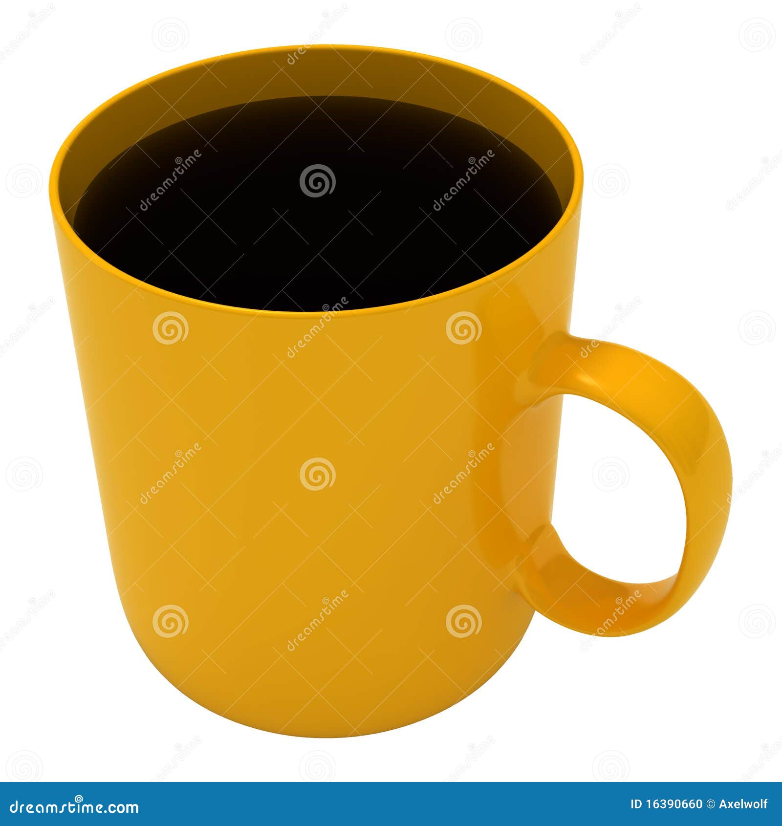 Coffee, Yellow Mug, Isolated on White Stock Illustration Illustration of drink, gourmet 16390660
