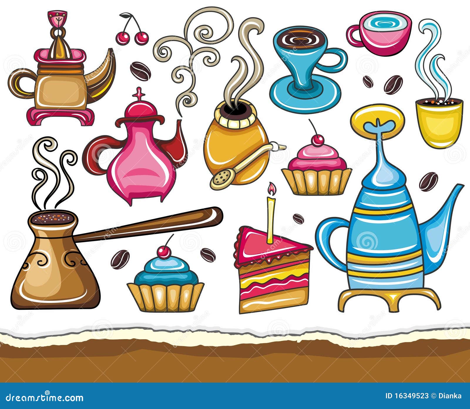 Coffee, Yerba Mate, Tea, Set Stock Vector - Illustration ...