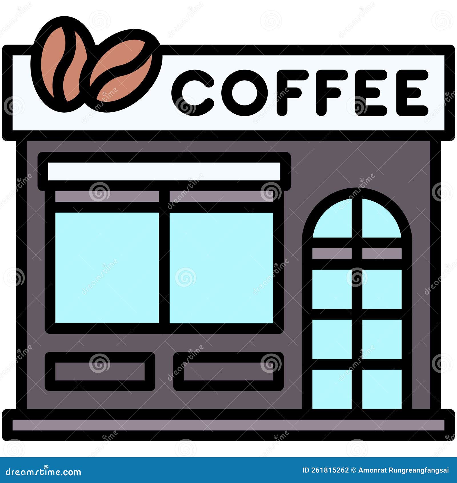 Coffeehouse, Coffee Shop or Cafe Icon Stock Vector Illustration of