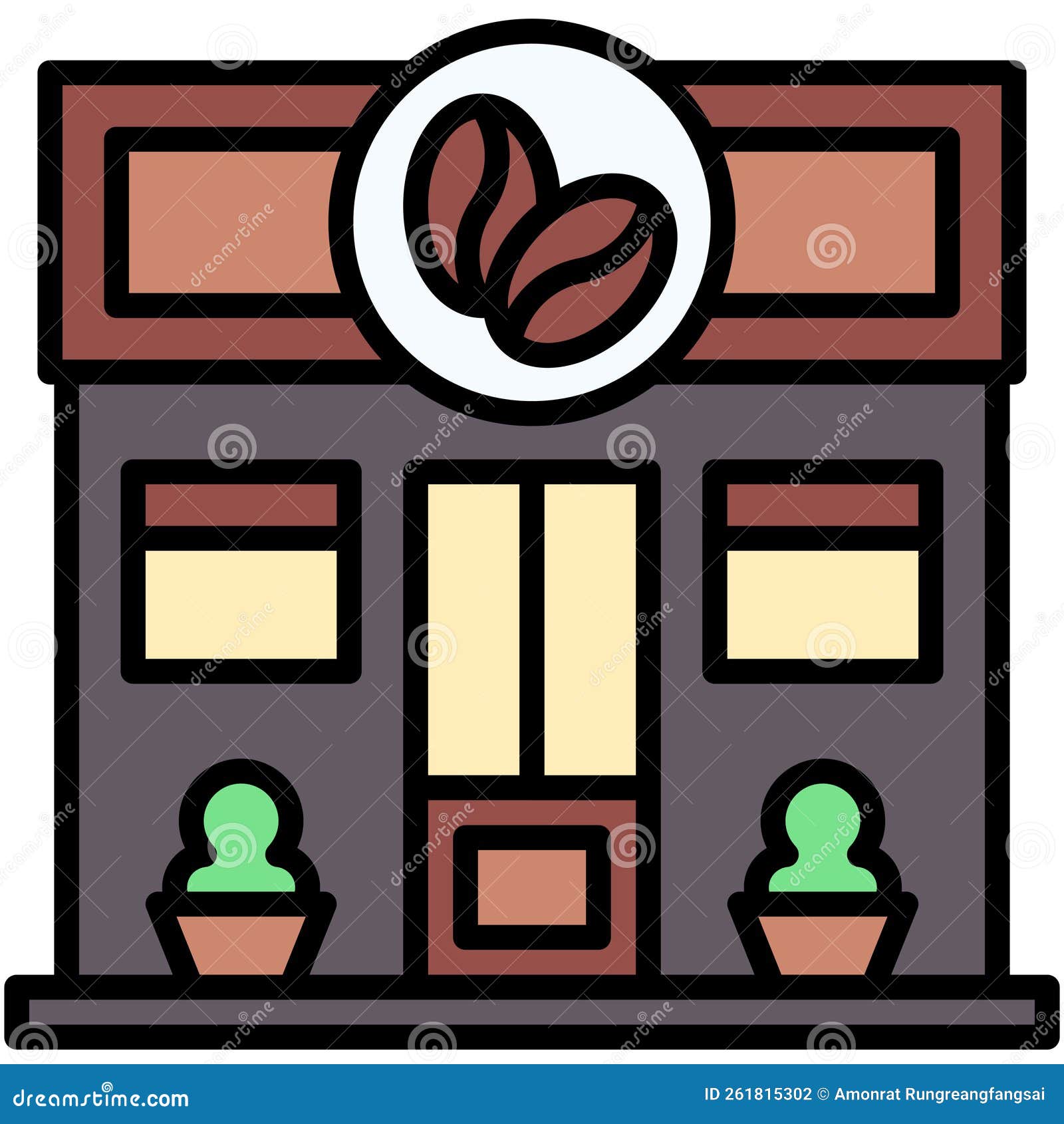 Coffeehouse, Coffee Shop or Cafe Icon Stock Vector Illustration of