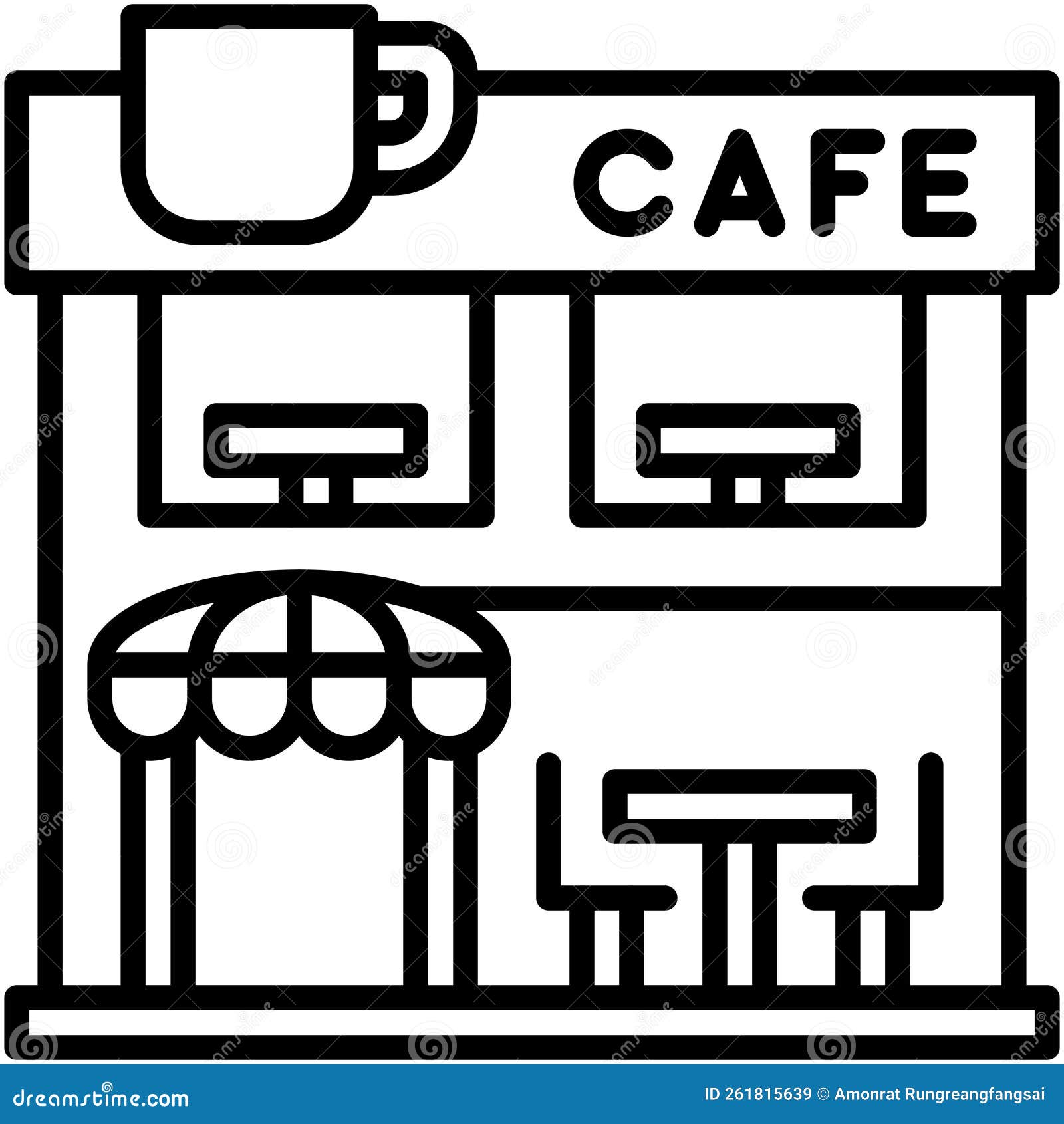 Coffeehouse, Coffee Shop or Cafe Icon Stock Vector Illustration of