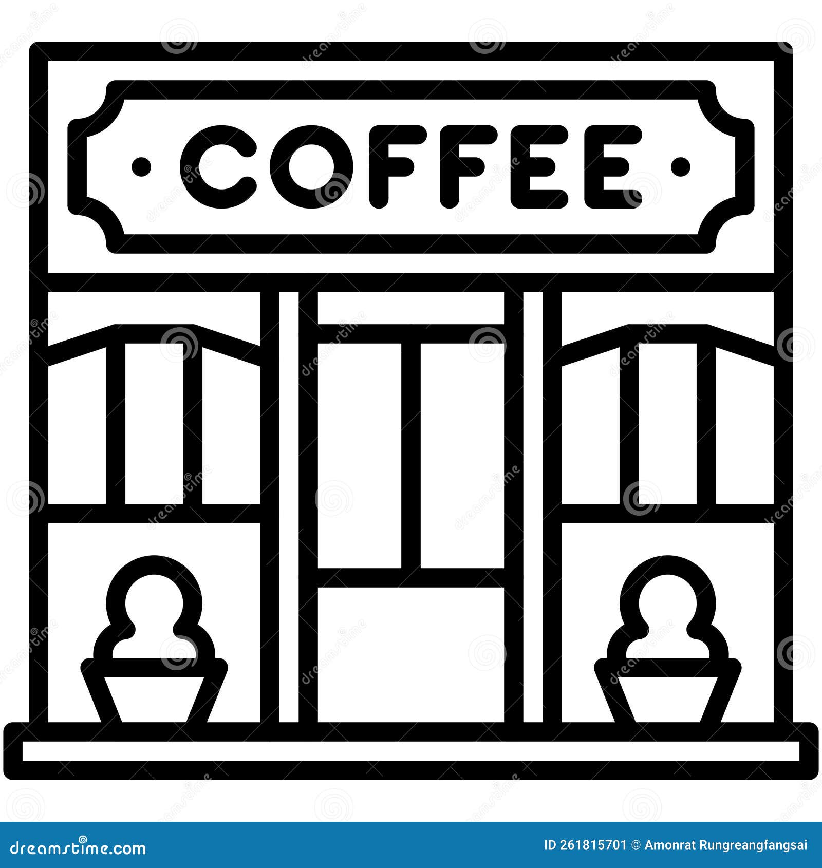 Coffeehouse, Coffee Shop or Cafe Icon Stock Vector Illustration of