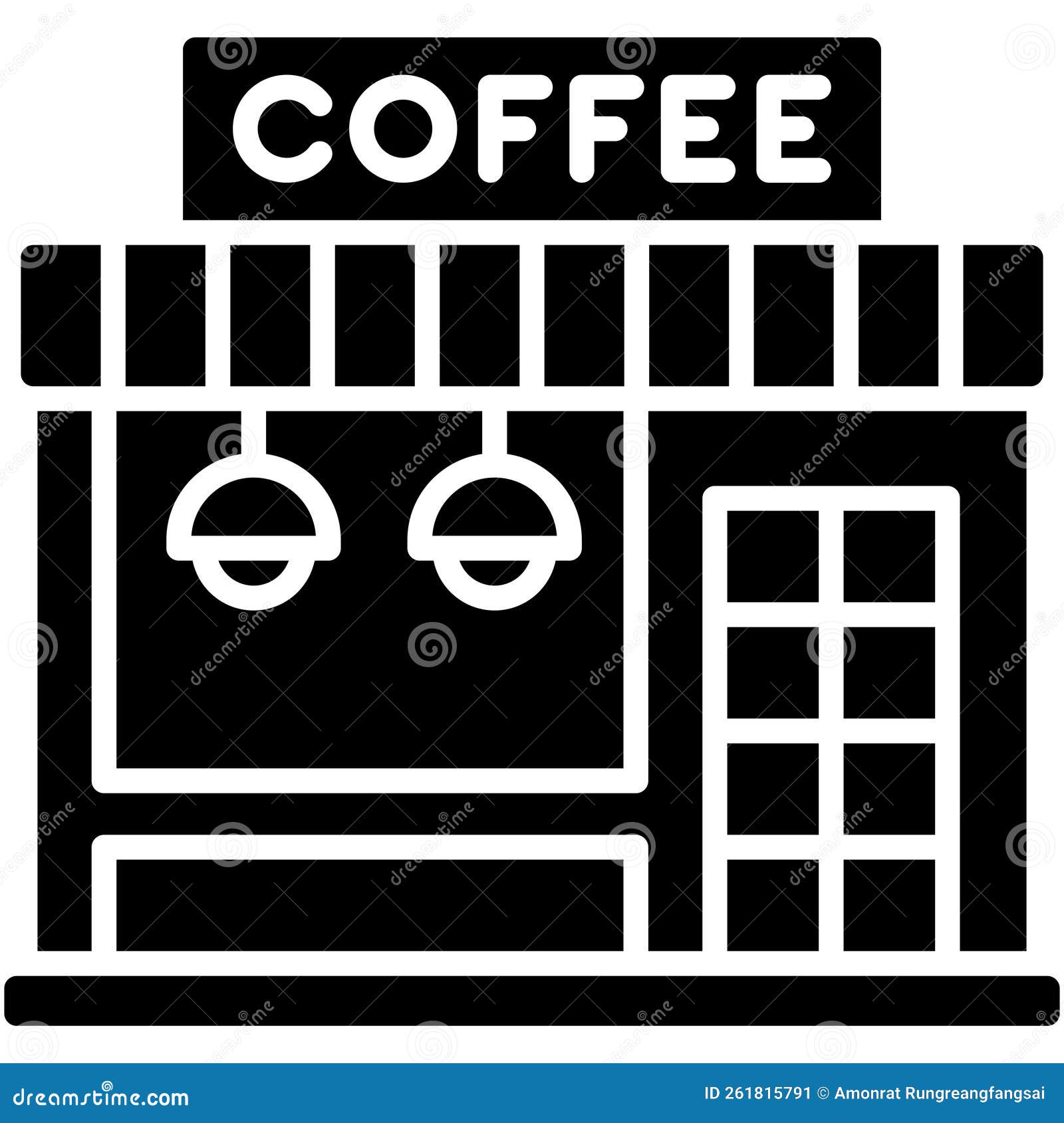 Coffeehouse, Coffee Shop or Cafe Icon Stock Vector Illustration of