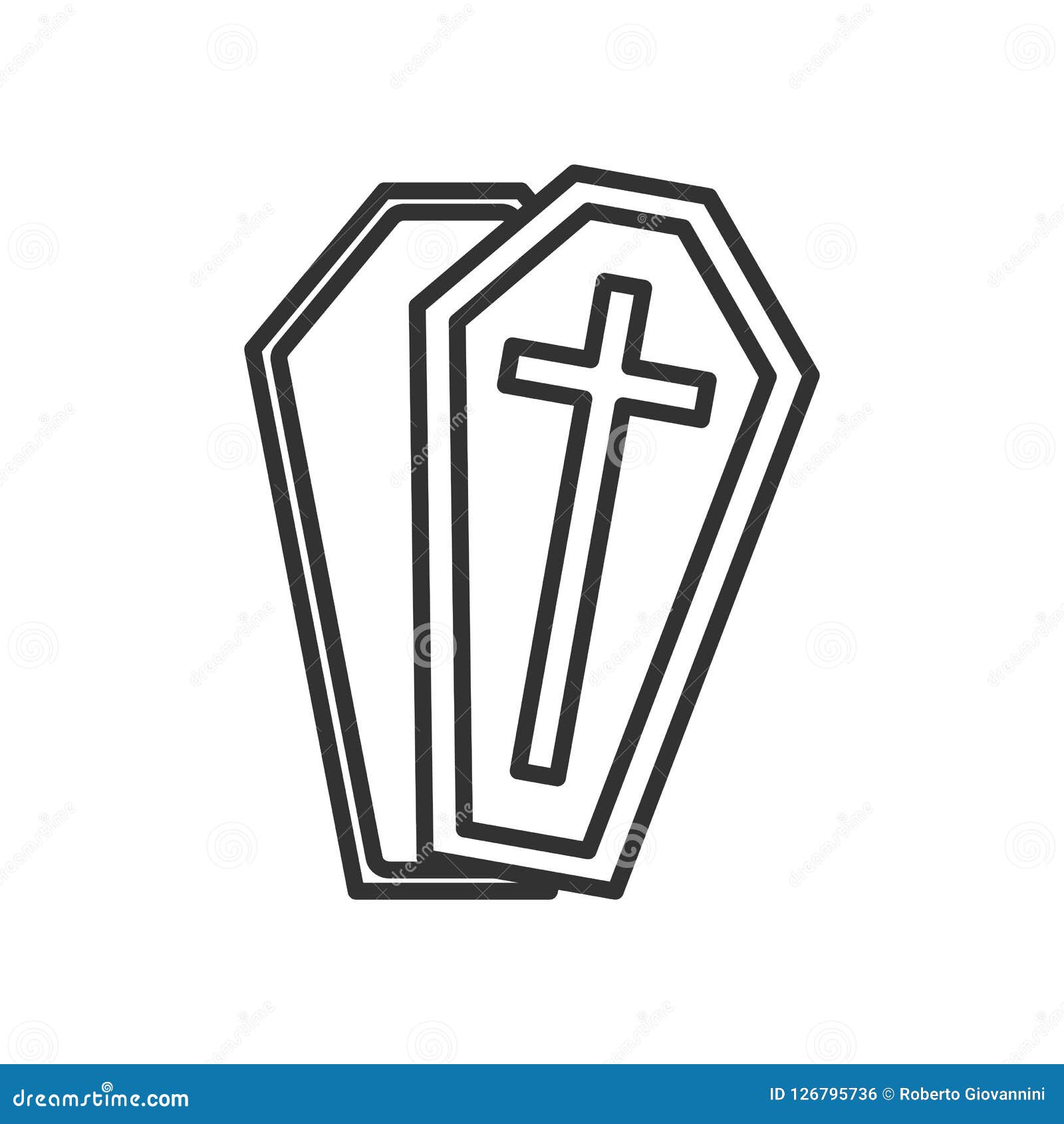 Coffin Icon, Flat Style Vector Illustration | CartoonDealer.com #80571334
