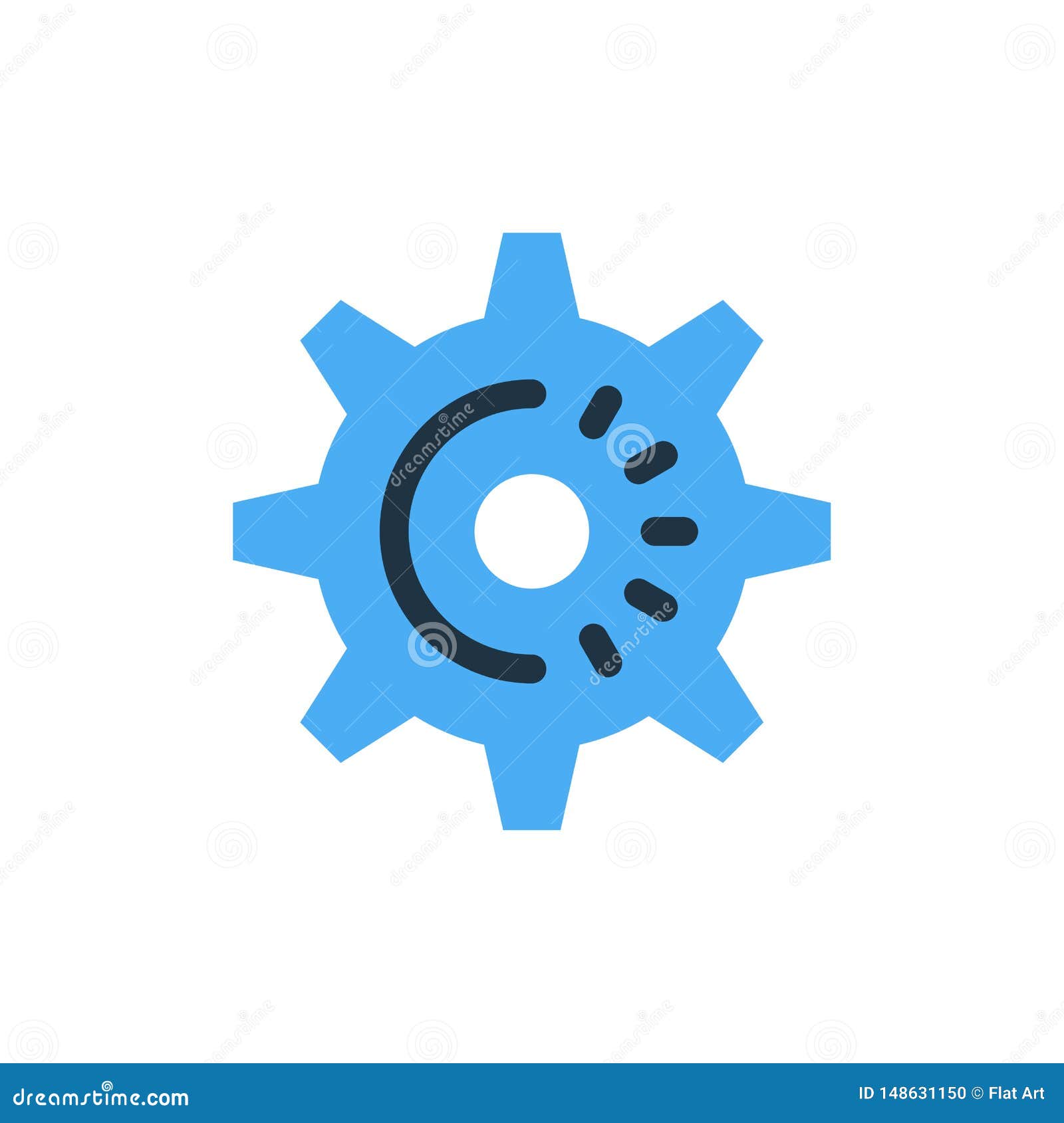 Cog, Gear, Setting, Idea Flat Color Icon. Vector Icon Banner Template
