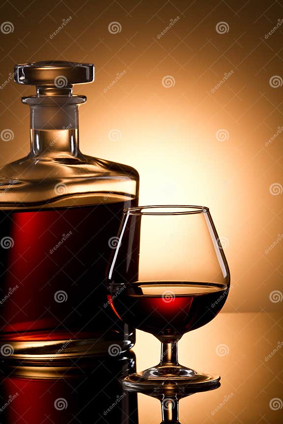 Cognac glass and bottle stock image. Image of lifestyle 16978393