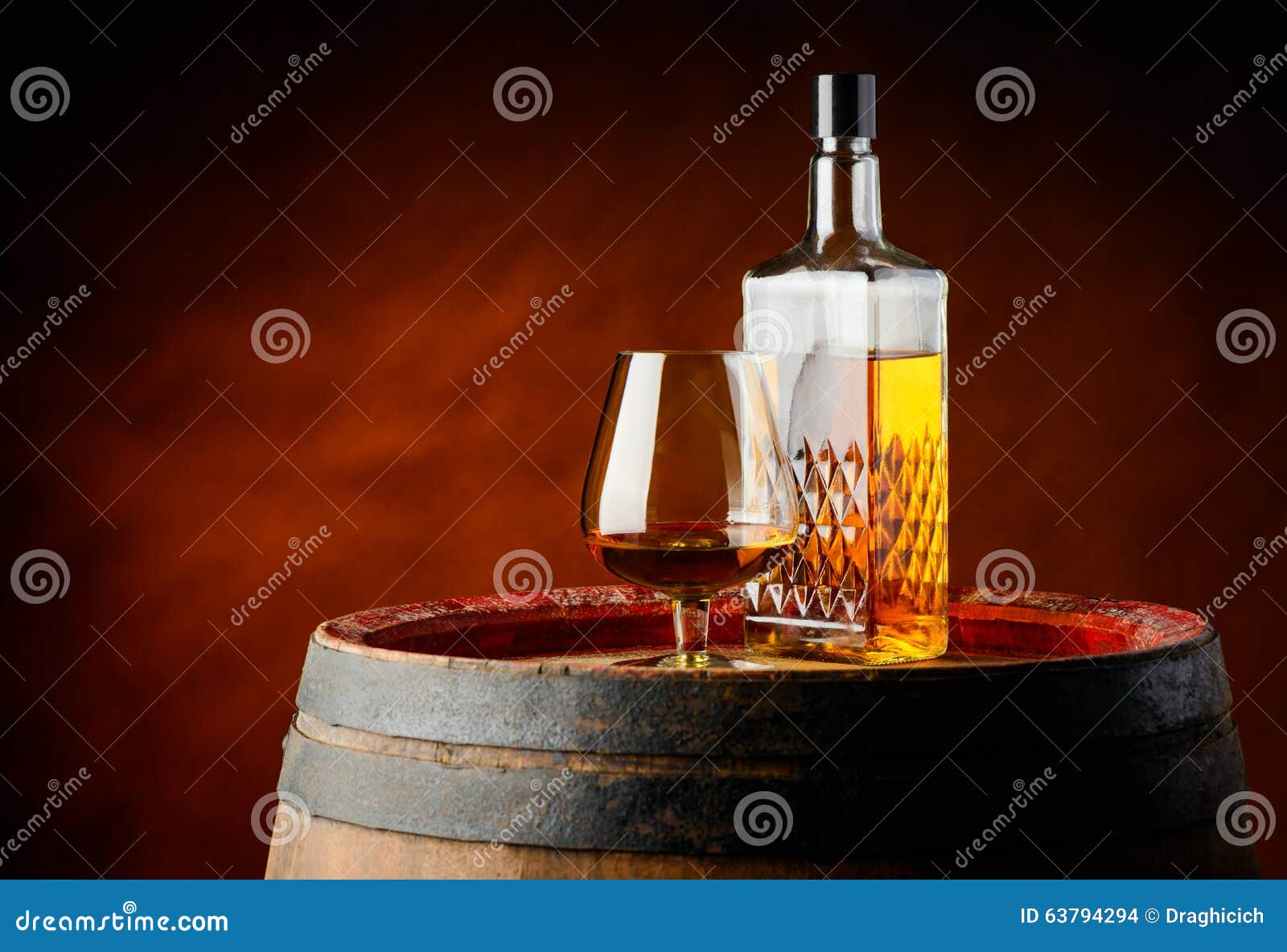 Cognac glass and bottle stock photo. Image of strong 63794294