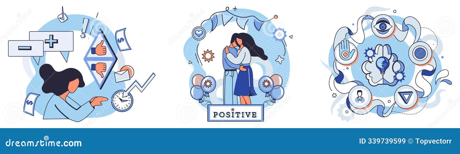 depiction of positive thinking and emotion management 