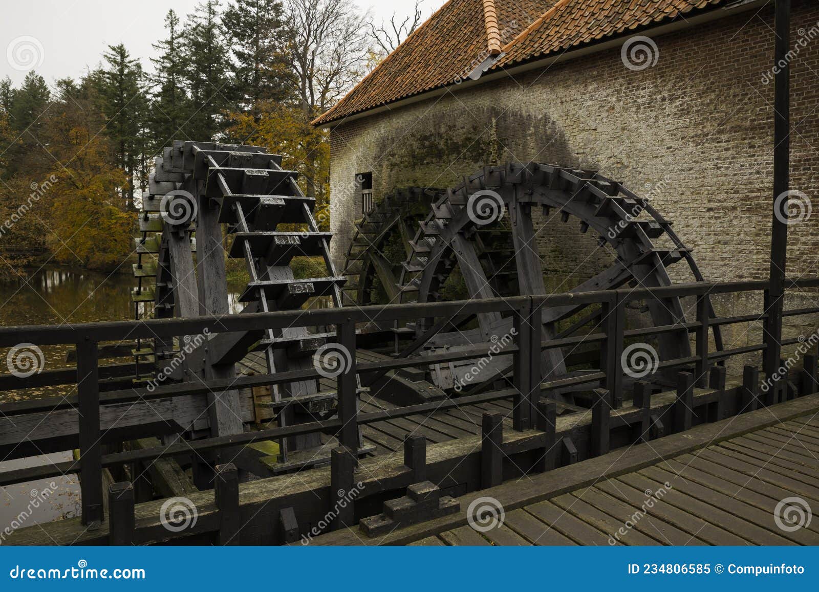 cogwheel from watermill in holland in nature area singraven