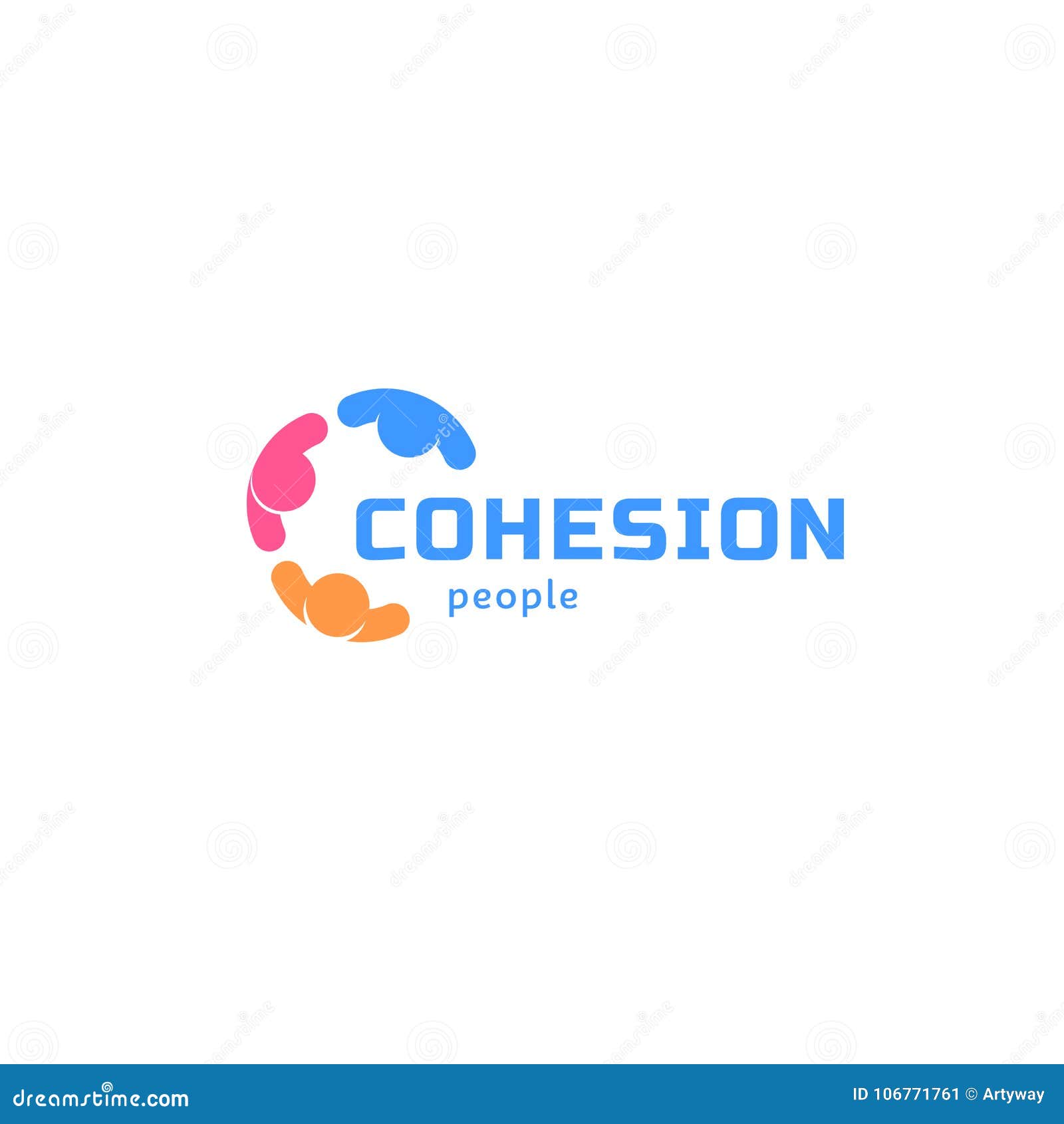 cohesion people, abstract   logo. colorful business identity.