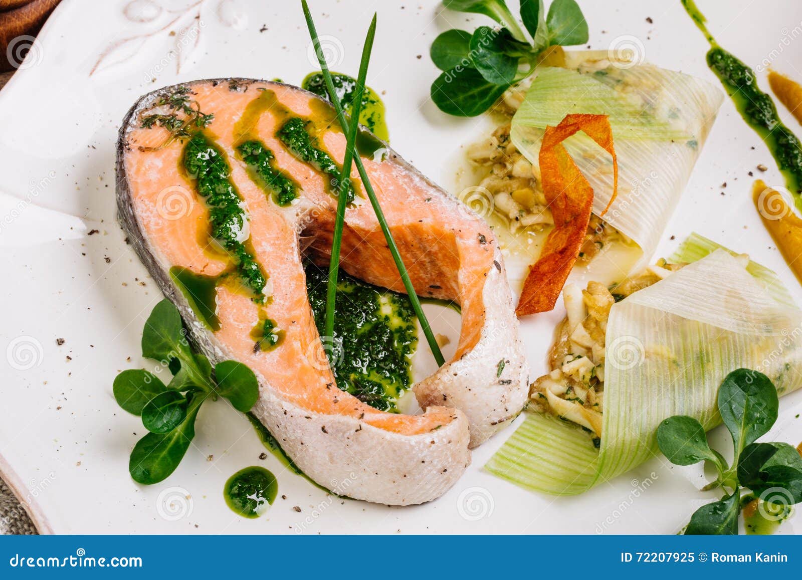 Coho Salmon with Onion and Egg Stock Image Image of healthy, plate