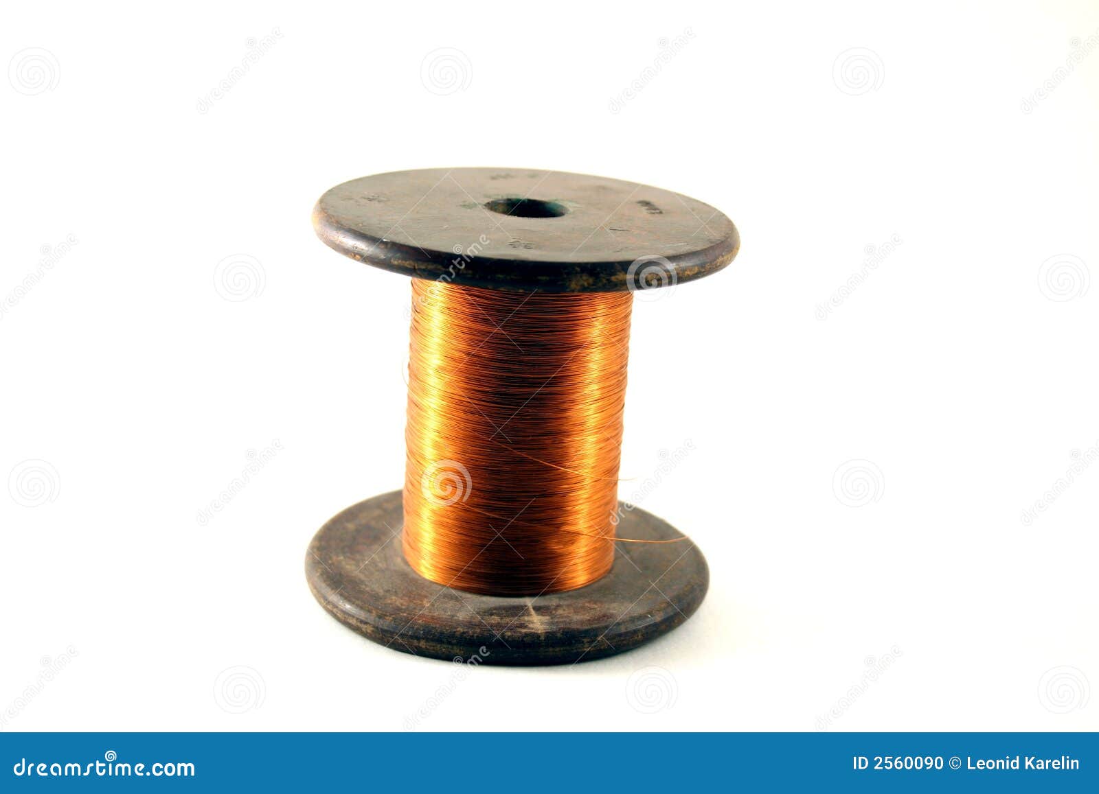 The coil of a copper wire stock photo. Image of computer 2560090