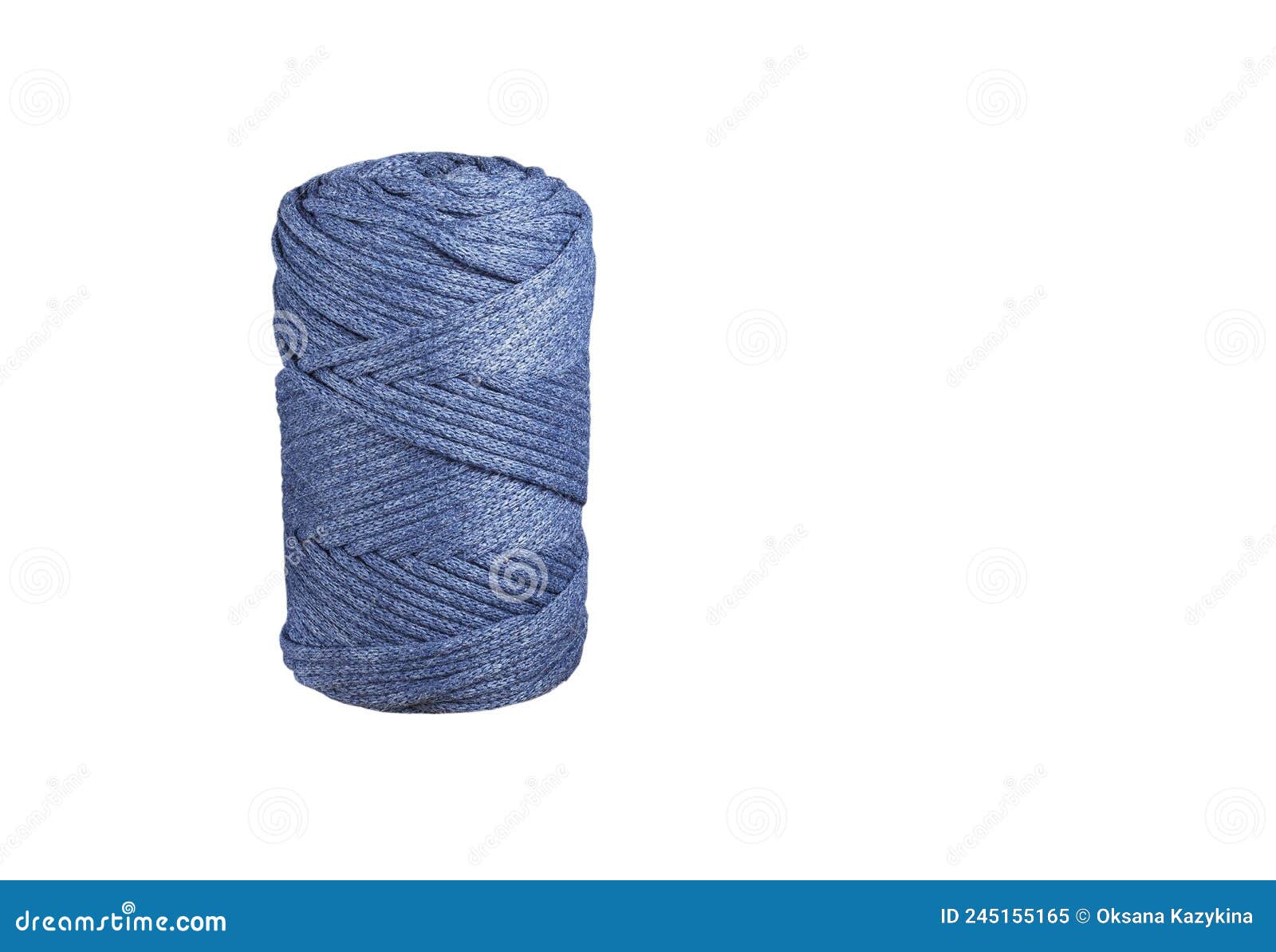 Coil of Cotton Cord for Macrame on a White Background Stock Image
