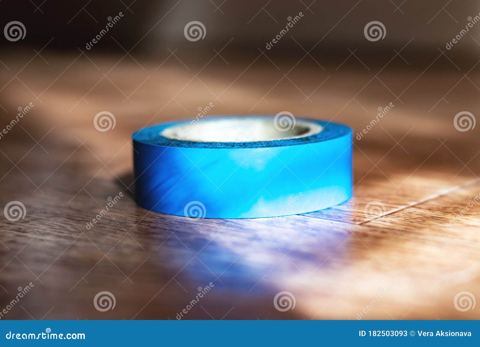 Coil of Electrical Tape on Wooden Table Stock Image Image of