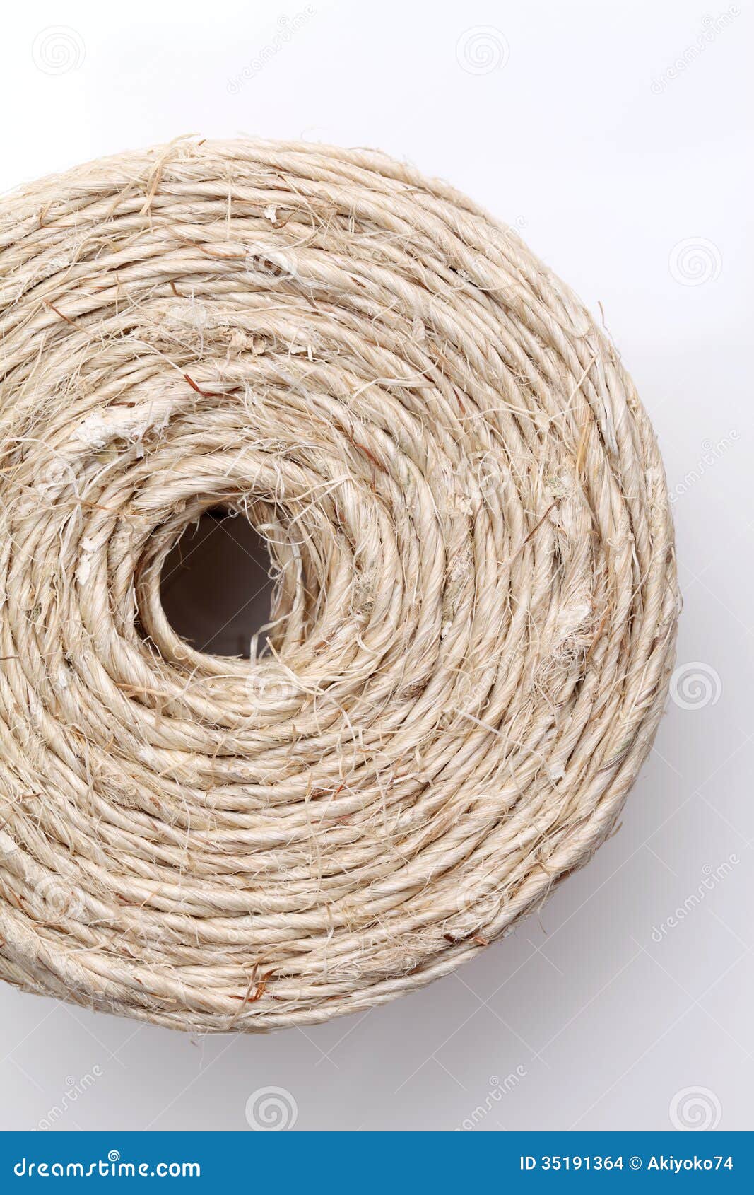 Coil of linen twine stock photo. Image of brown, circle 35191364
