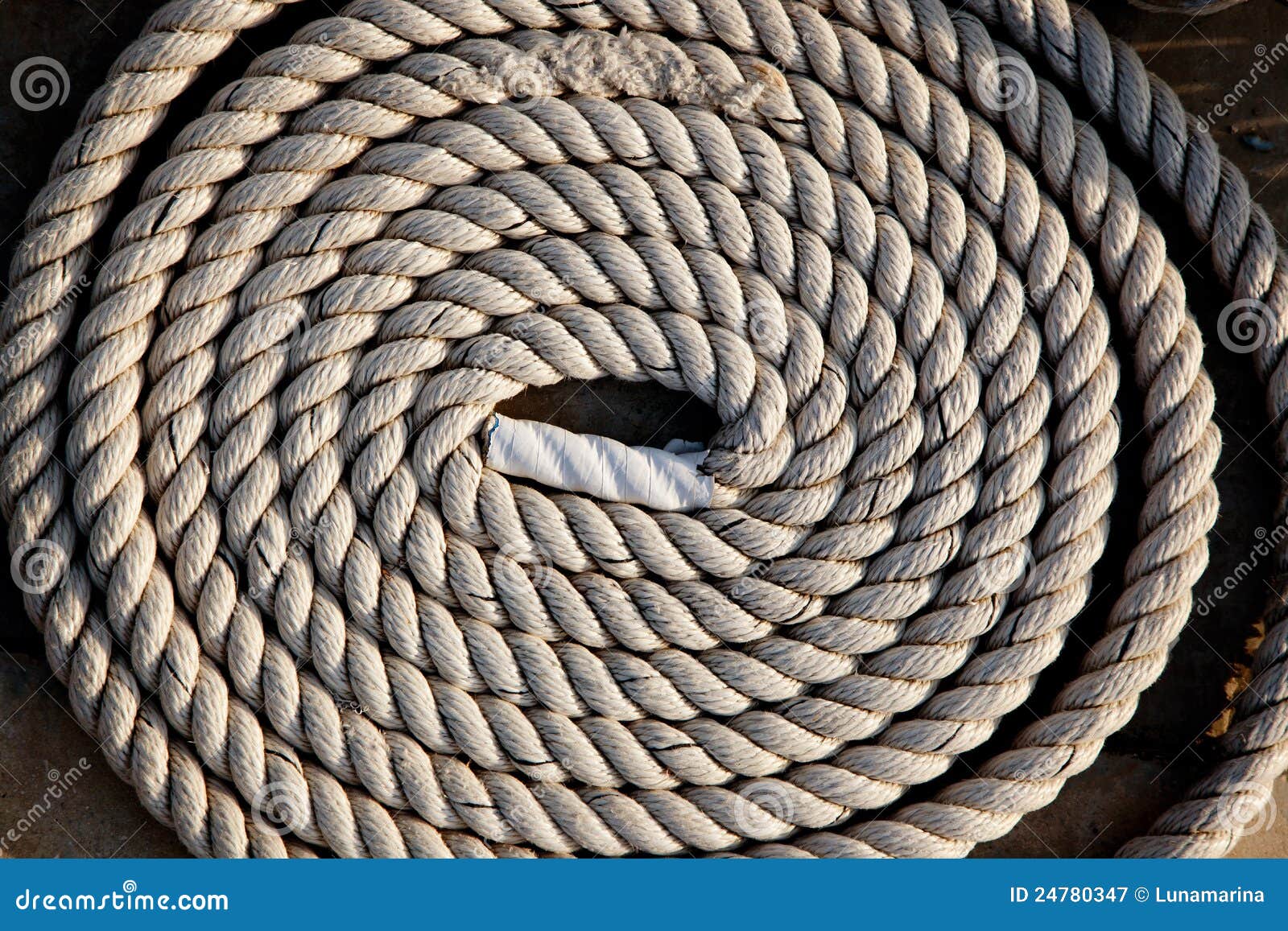 Coil of marine rope detail stock image. Image of anchor 