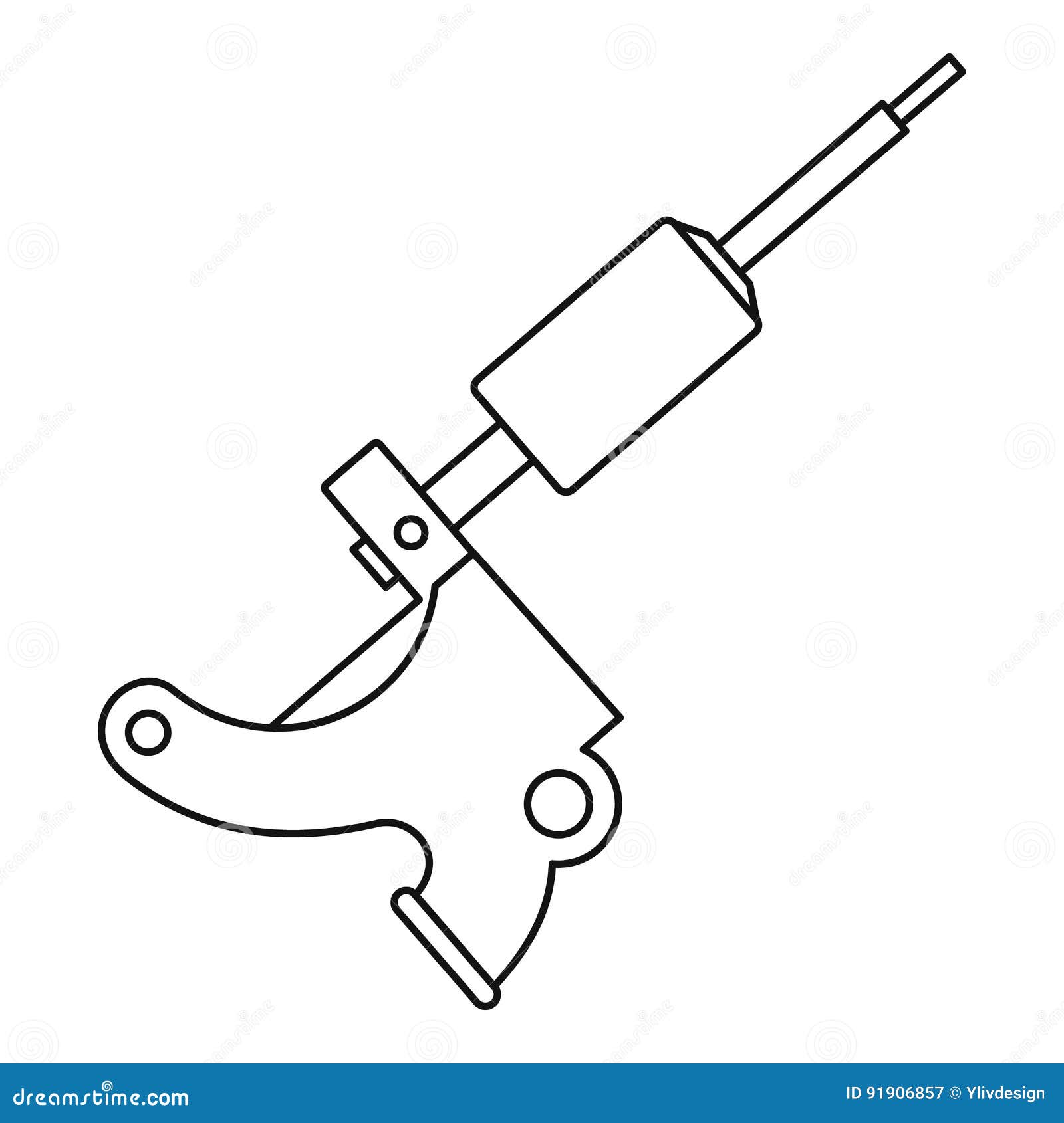 Coil Tattoo Machine Icon Outline Stock Vector Illustration of device