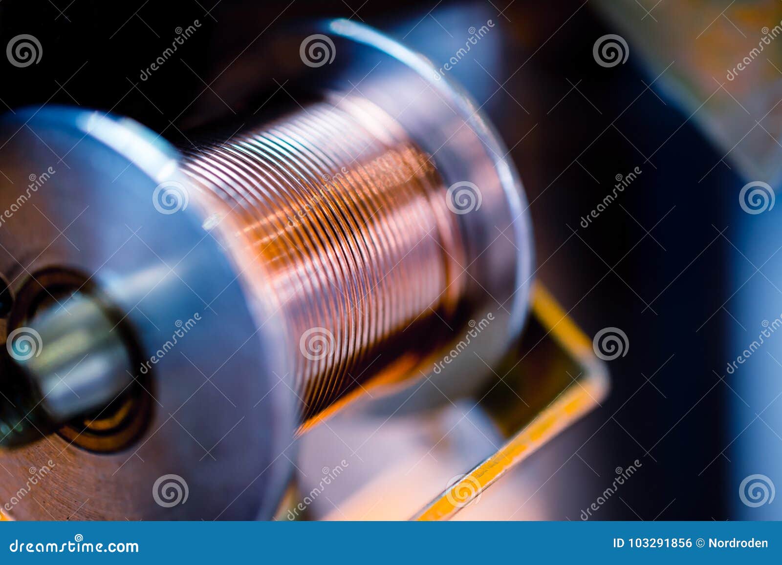 Coil with Thick Copper Wire, Welding Machine Element. Stock Photo