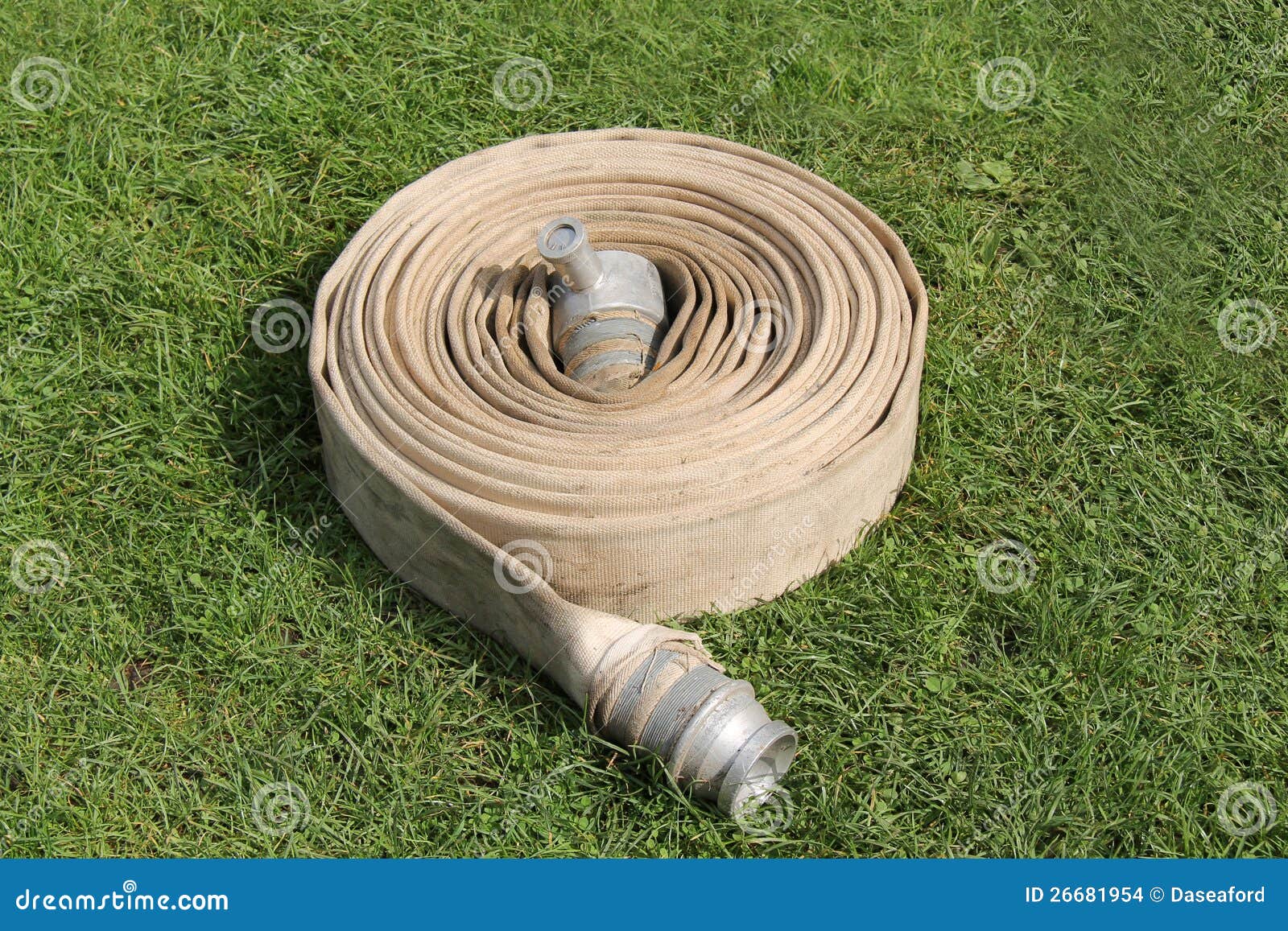 Coiled Fire Hose. stock photo. Image of tool, equipment 26681954