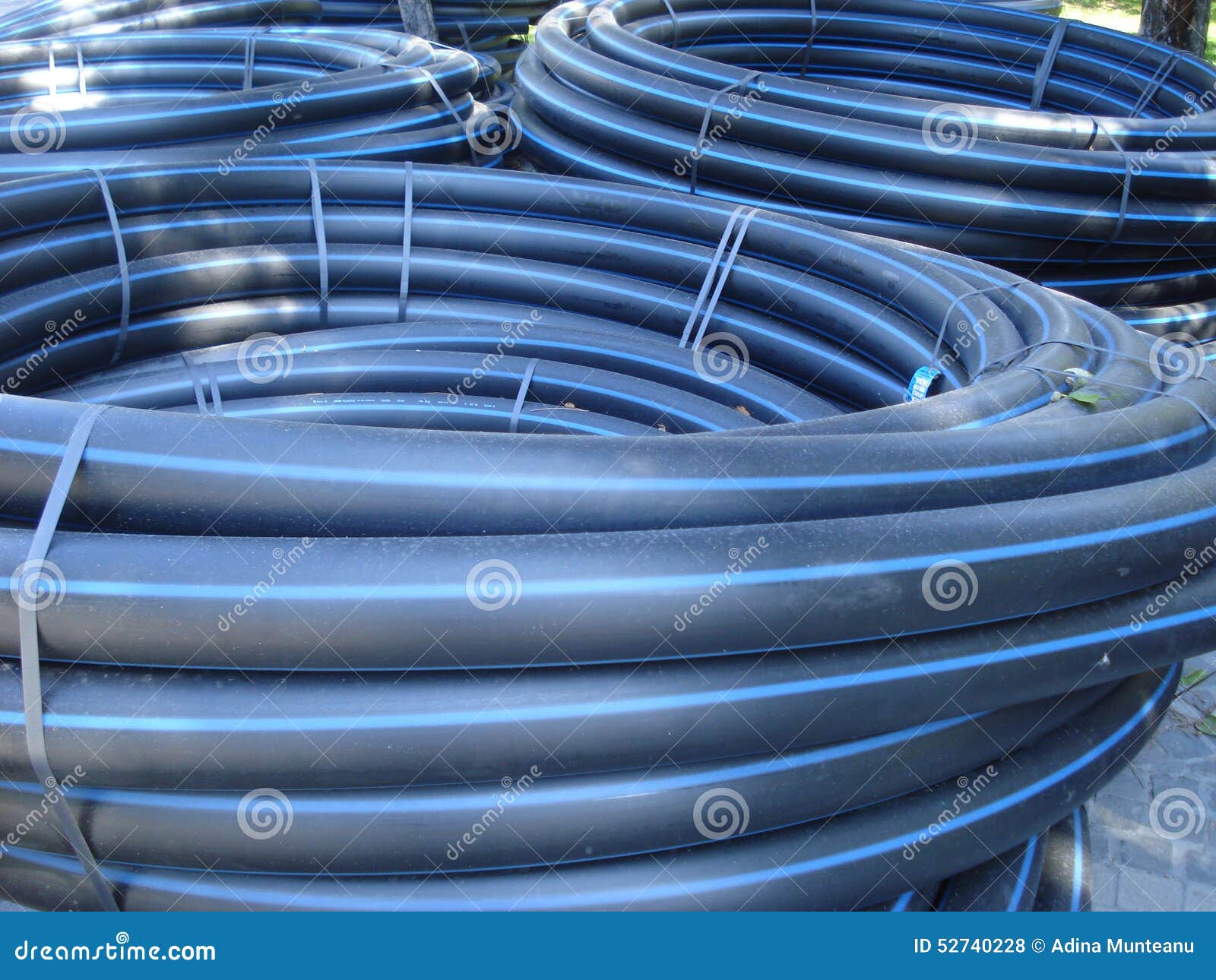 Coiled plastic tubes stock photo. Image of engineering 52740228