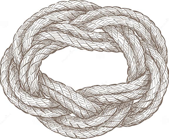Coiled rope stock vector. Illustration of doodle, twisted - 32797645