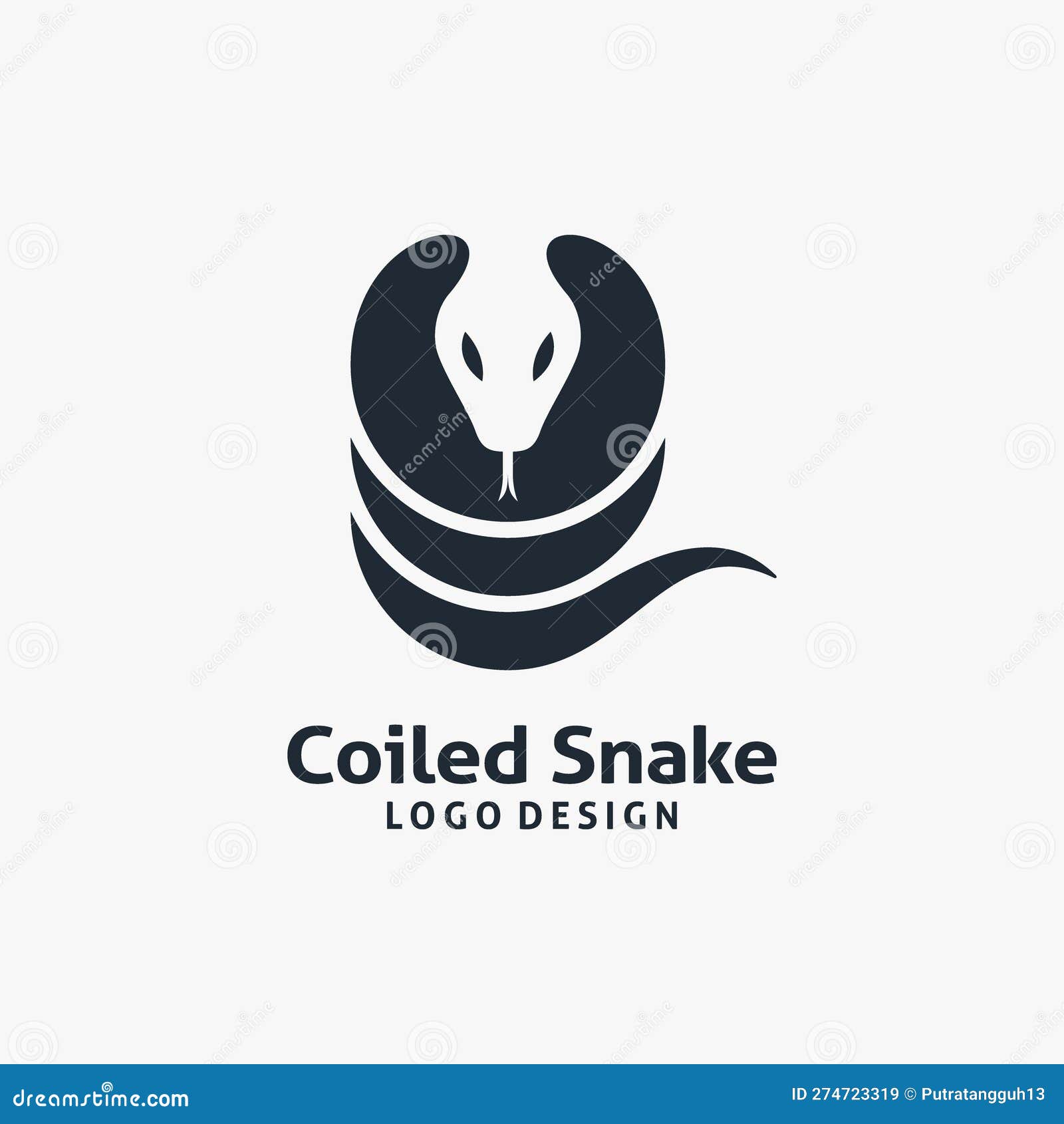 Coiled snake logo design stock vector. Illustration of reptile 274723319