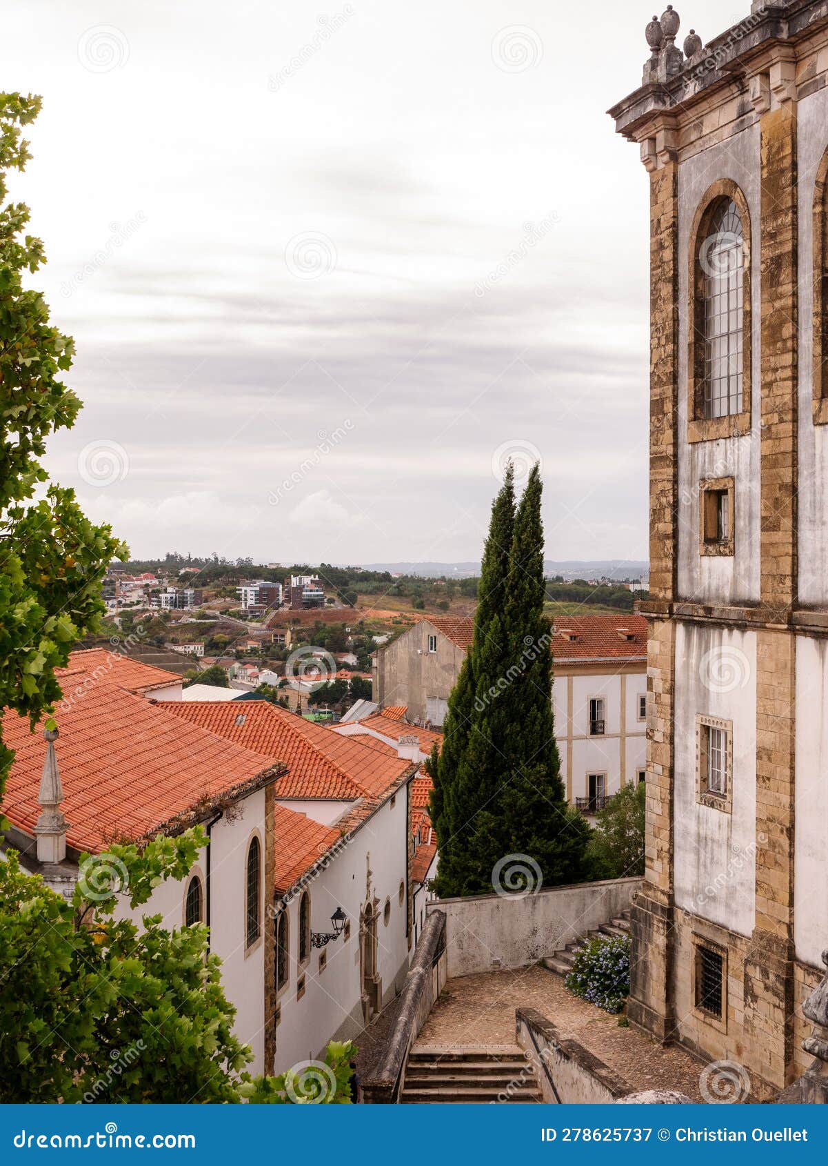 House and Residential Neighborhood in Coimbra, Portugal Stock Image