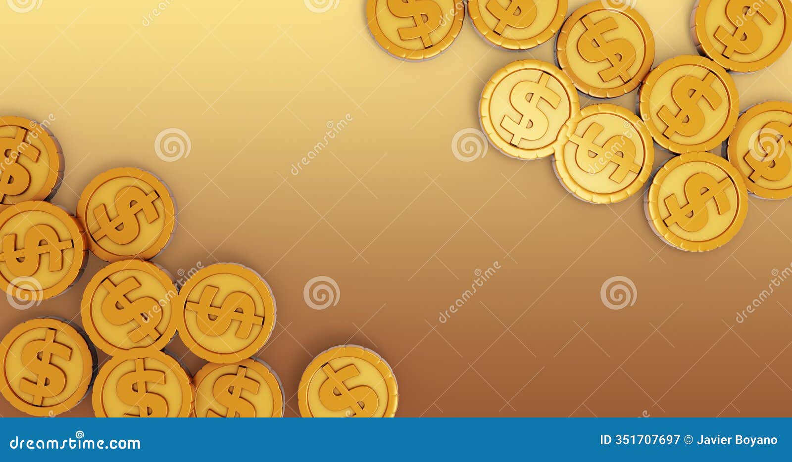 coin background 3d cartoon render