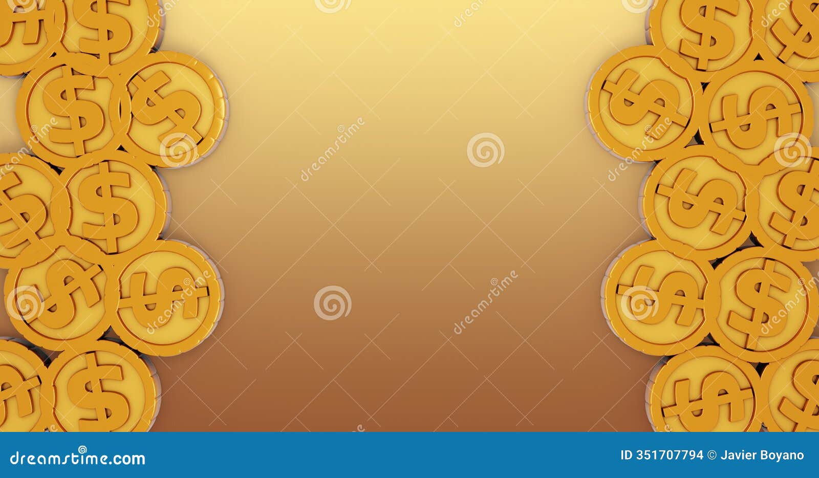 coin background 3d cartoon render