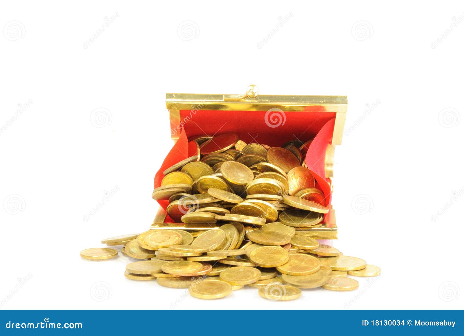 Coin Bag & Stacks of Gold Coins Stock Photo Image of exchange, gold 18130034