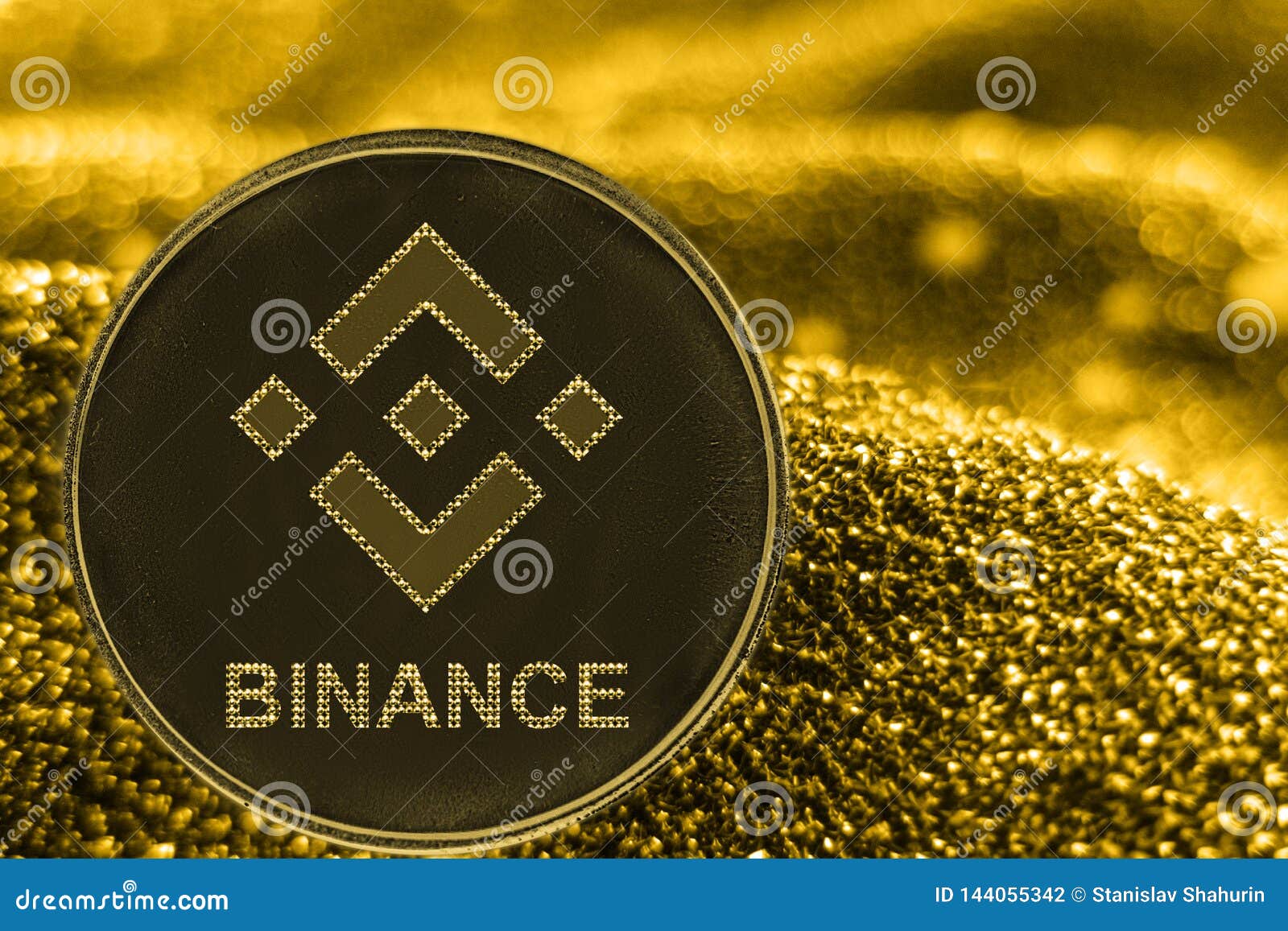 Coin Cryptocurrency BNB On Golden Background. Binance ...