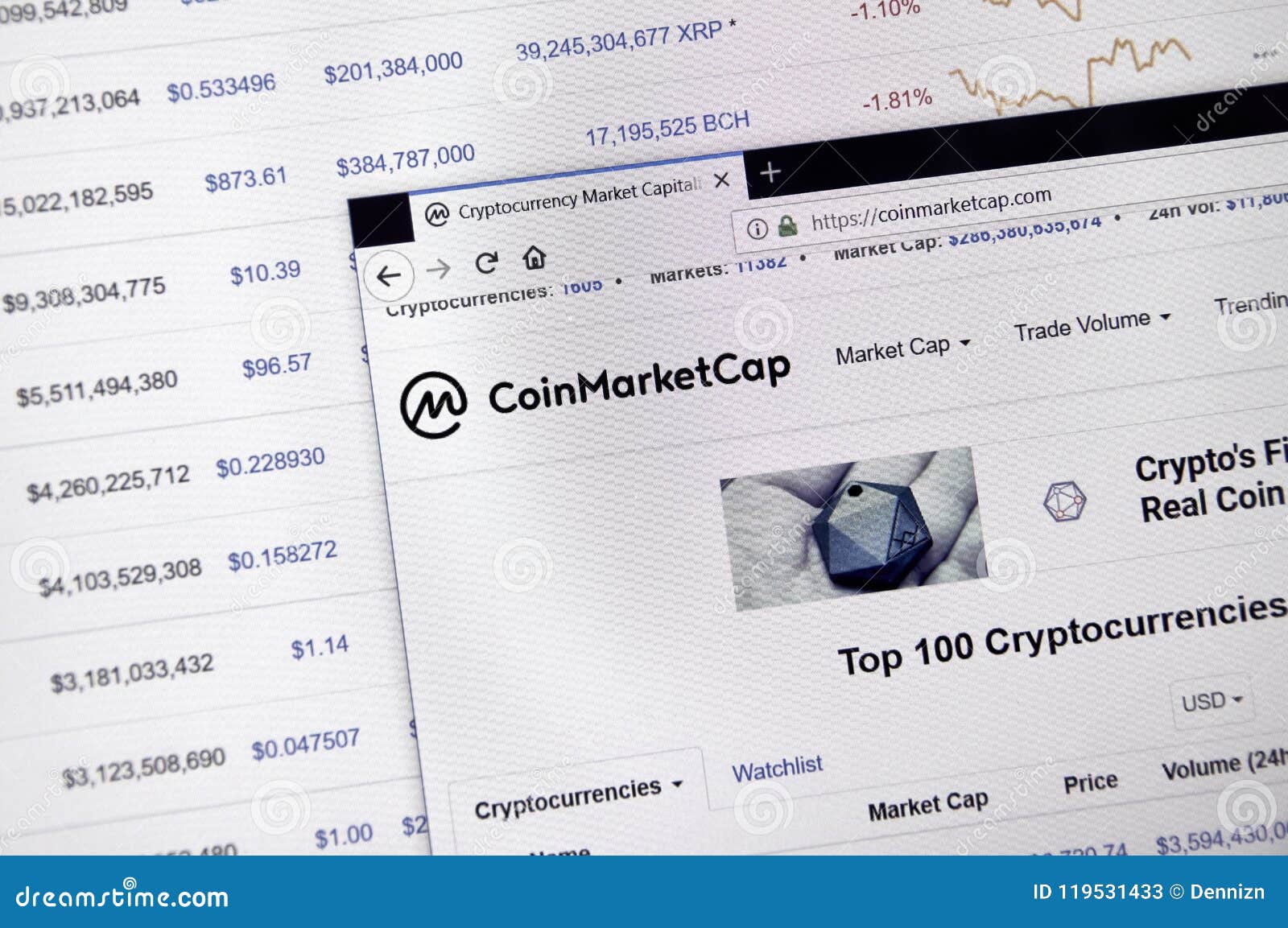 Coin Market Cap site editorial stock photo. Image of ...