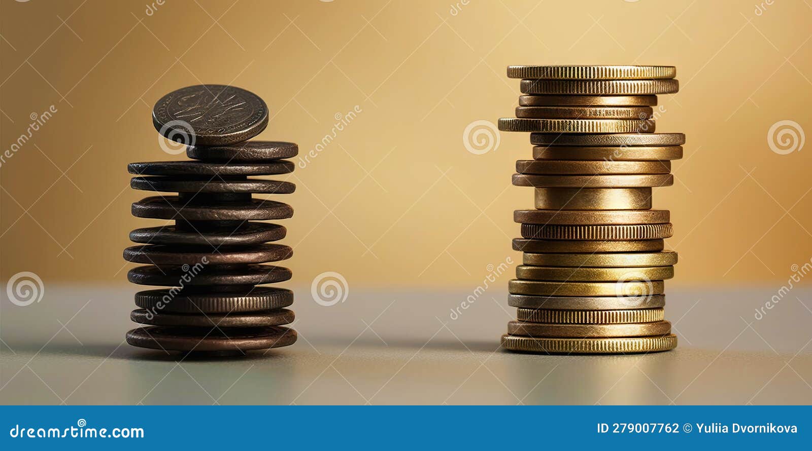 Coin Stacks. Money Balance Concept Stock Photo Image of market
