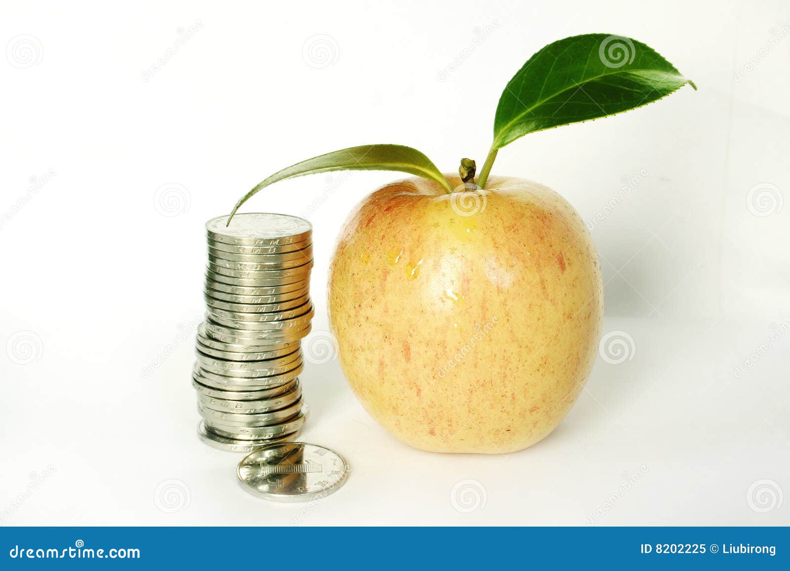 Coine with apple stock image. Image of fruit, concepts - 8202225